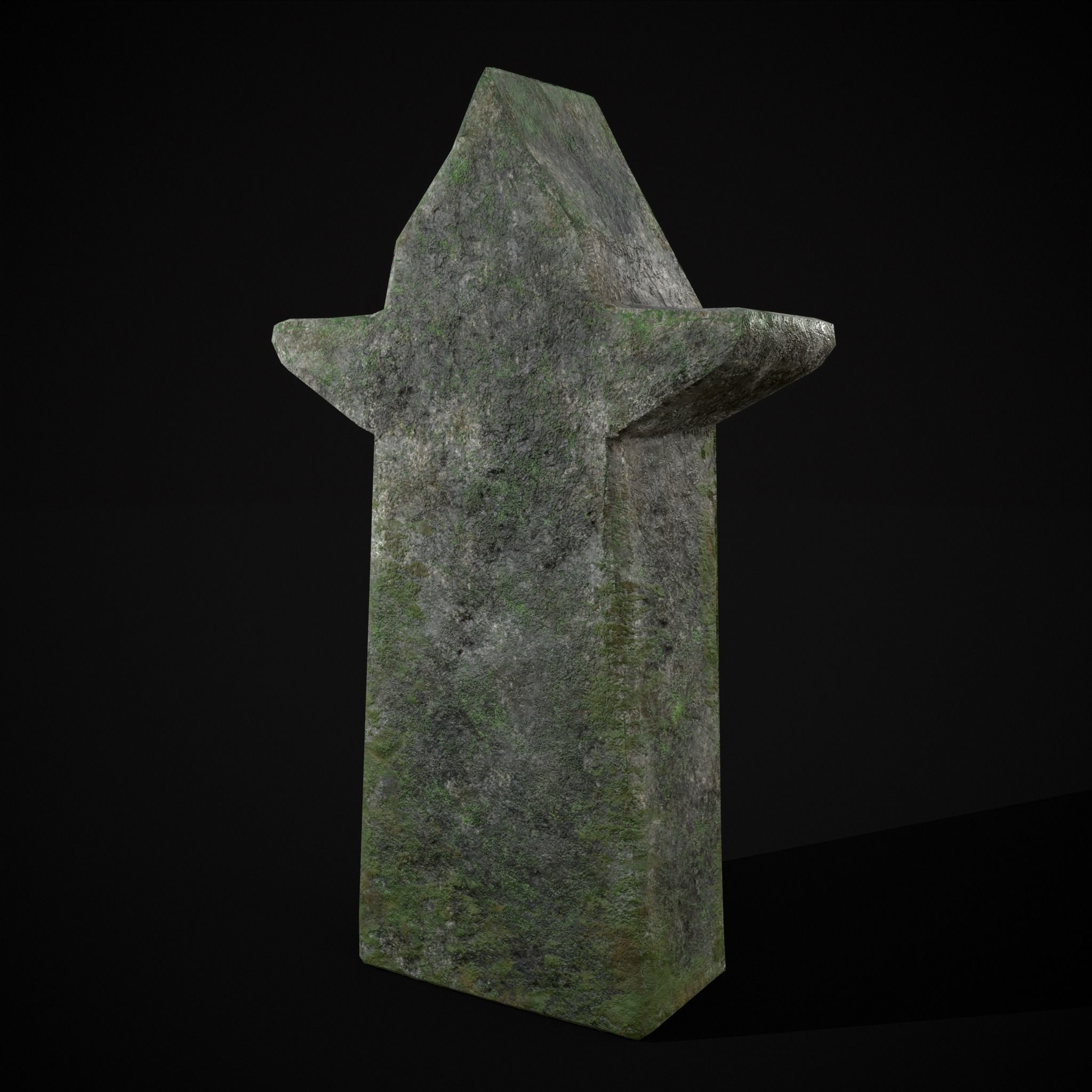 Viking Carved Gravestone Low-poly 3D model_5