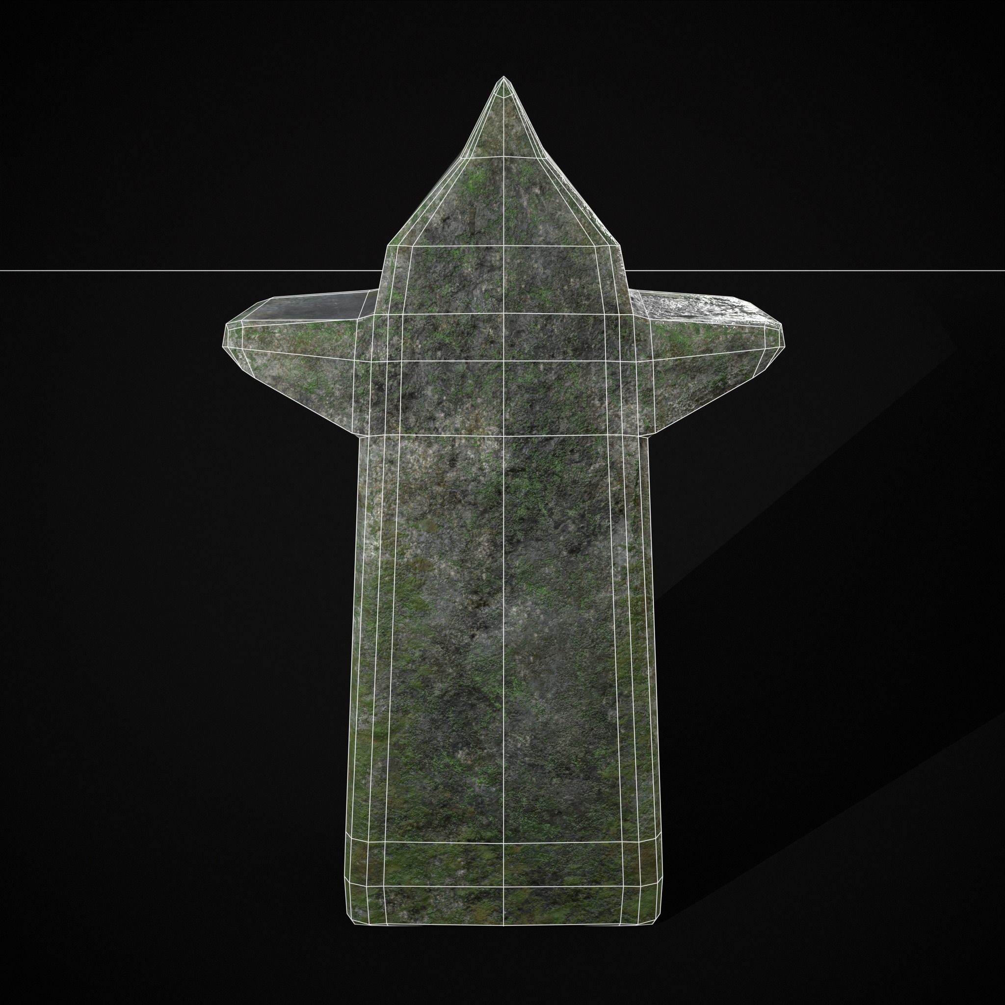 Viking Carved Gravestone Low-poly 3D model_16