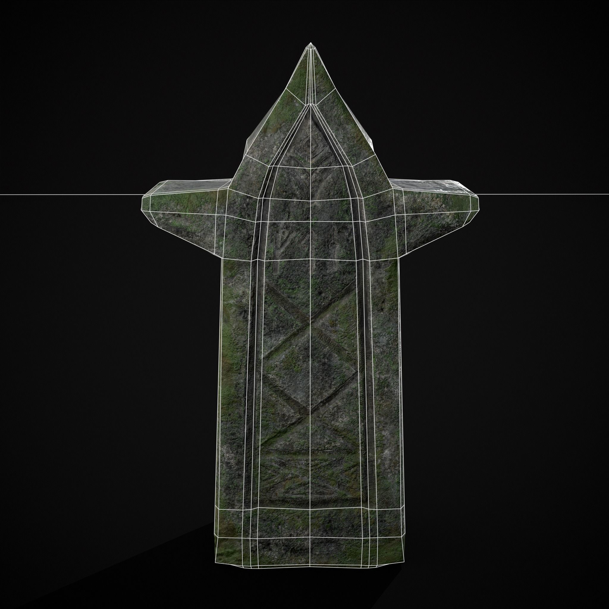 Viking Carved Gravestone Low-poly 3D model_20