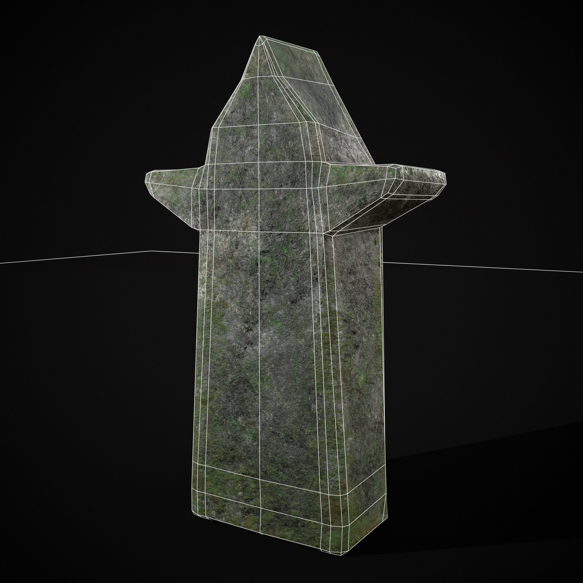 Viking Carved Gravestone Low-poly 3D model_6