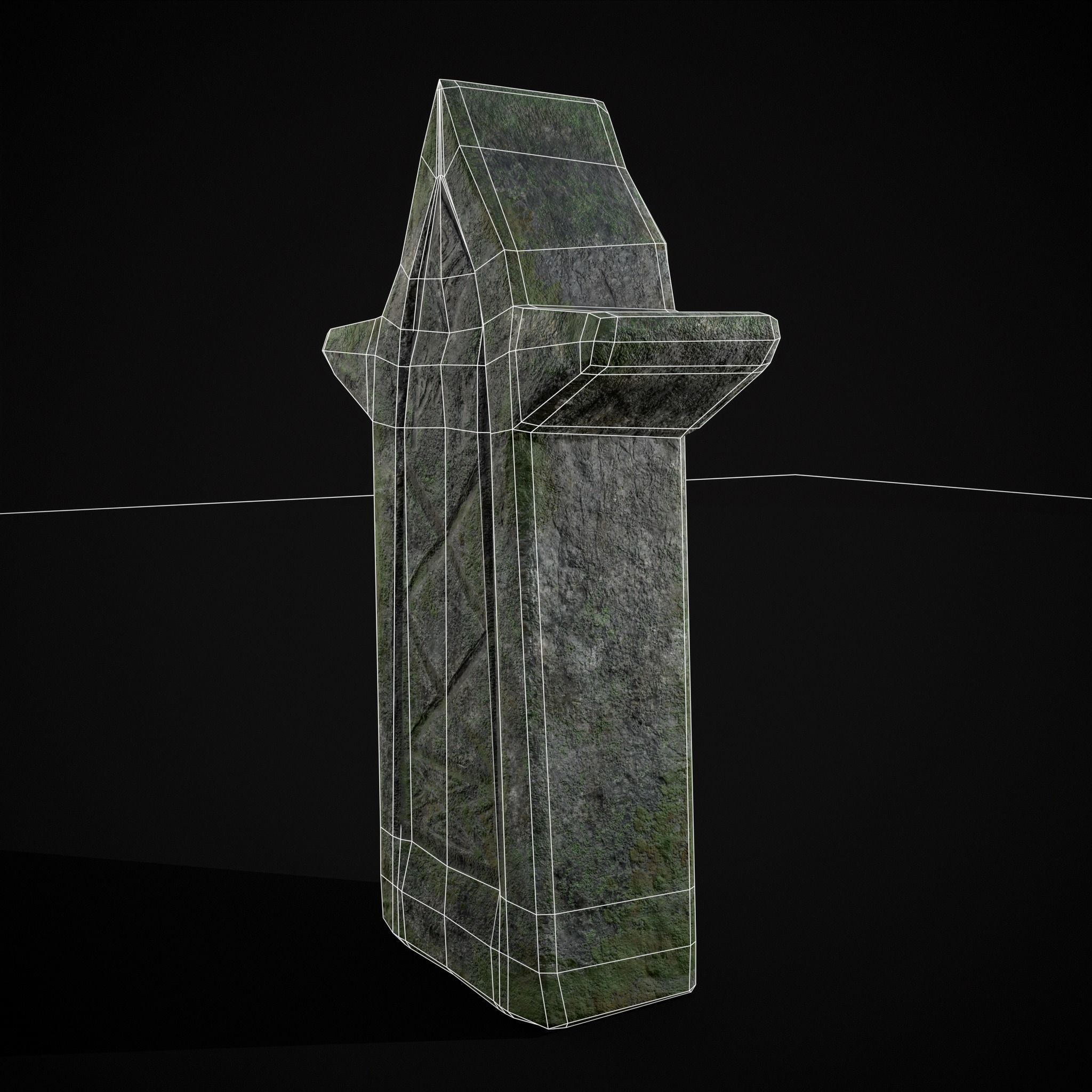 Viking Carved Gravestone Low-poly 3D model_12