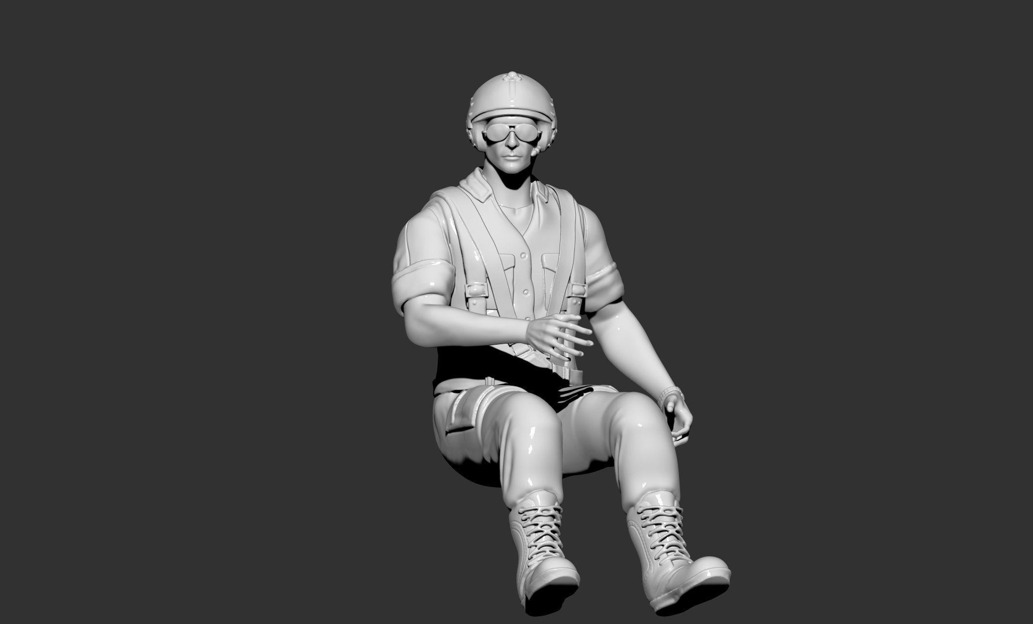 Pilot Statue 3D print model_12