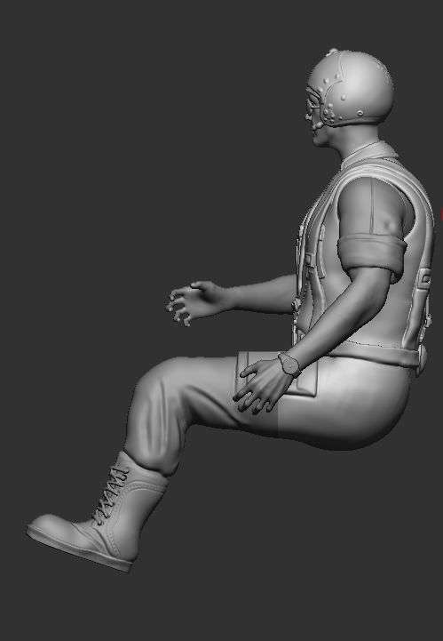 Pilot Statue 3D print model_10