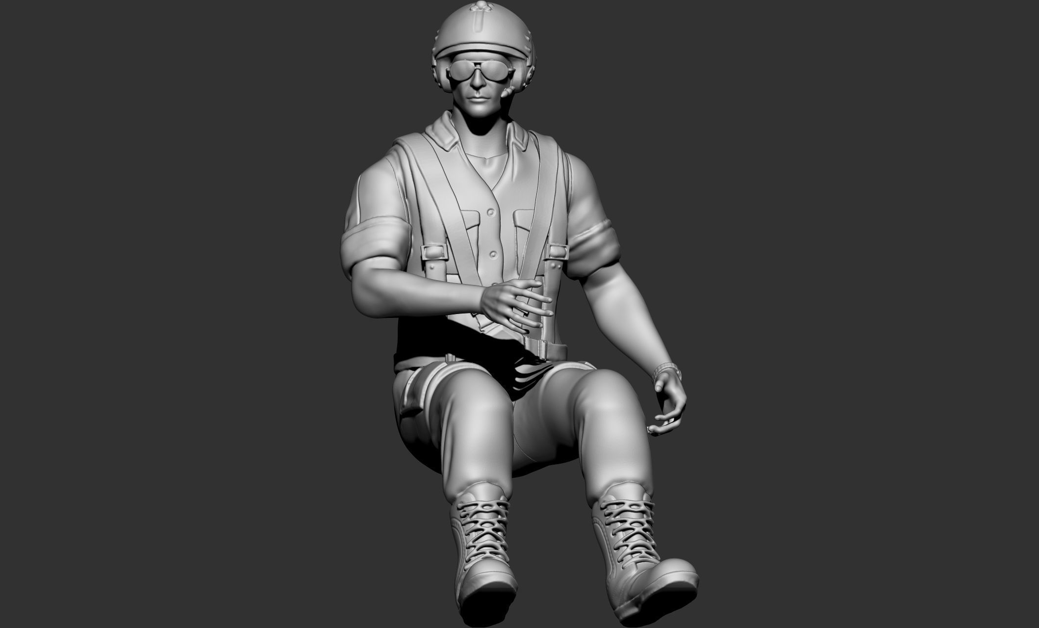Pilot Statue 3D print model_13