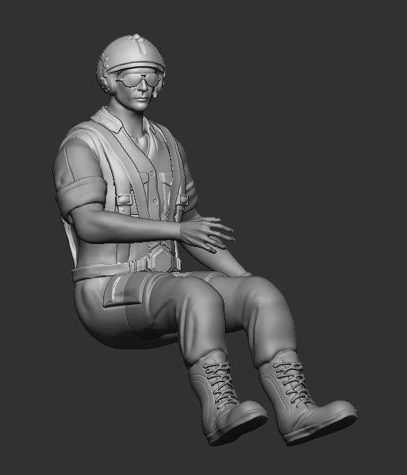 Pilot Statue 3D print model_6
