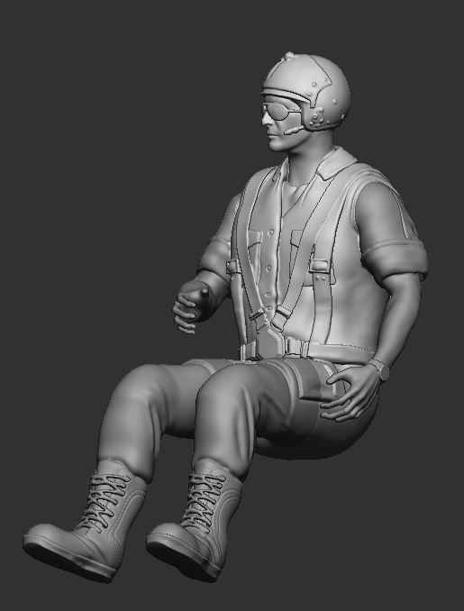 Pilot Statue 3D print model_11