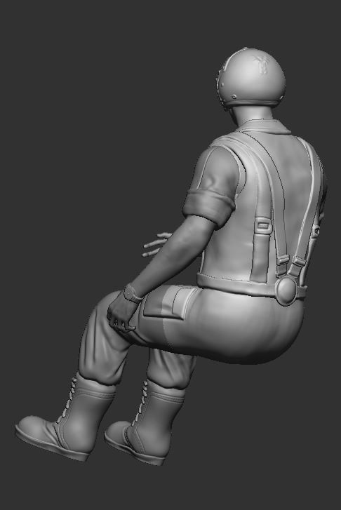 Pilot Statue 3D print model_9