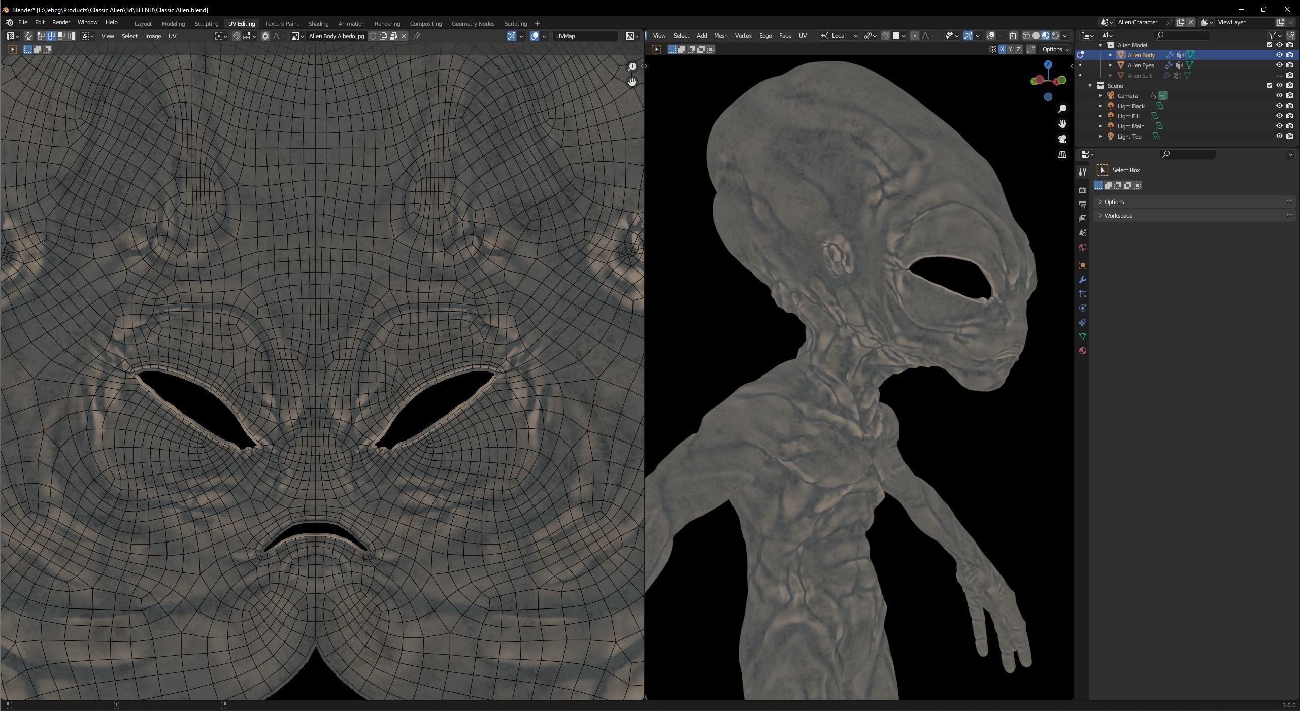 Classic Alien Blender 3D model_21