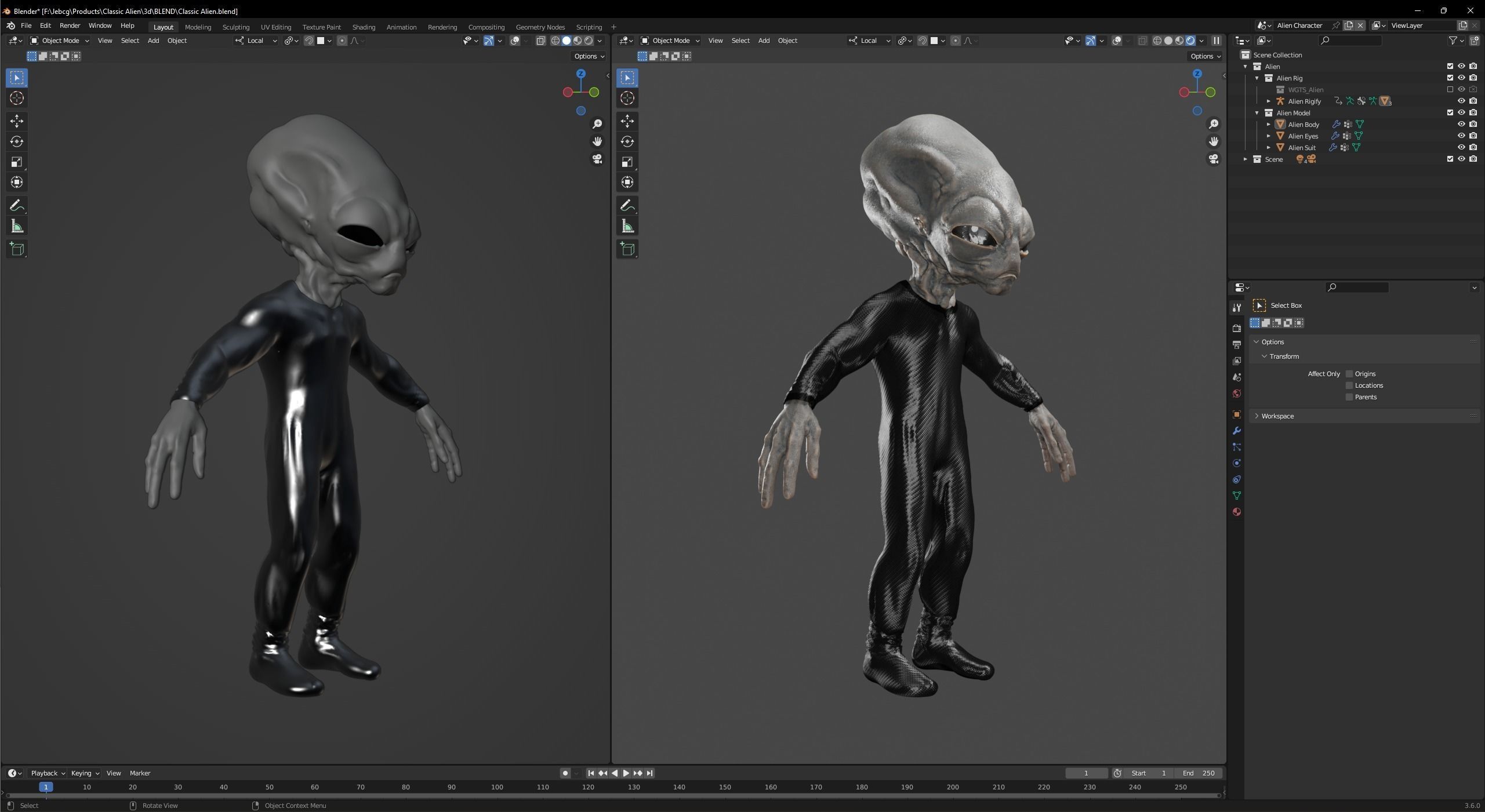 Classic Alien Blender 3D model_14