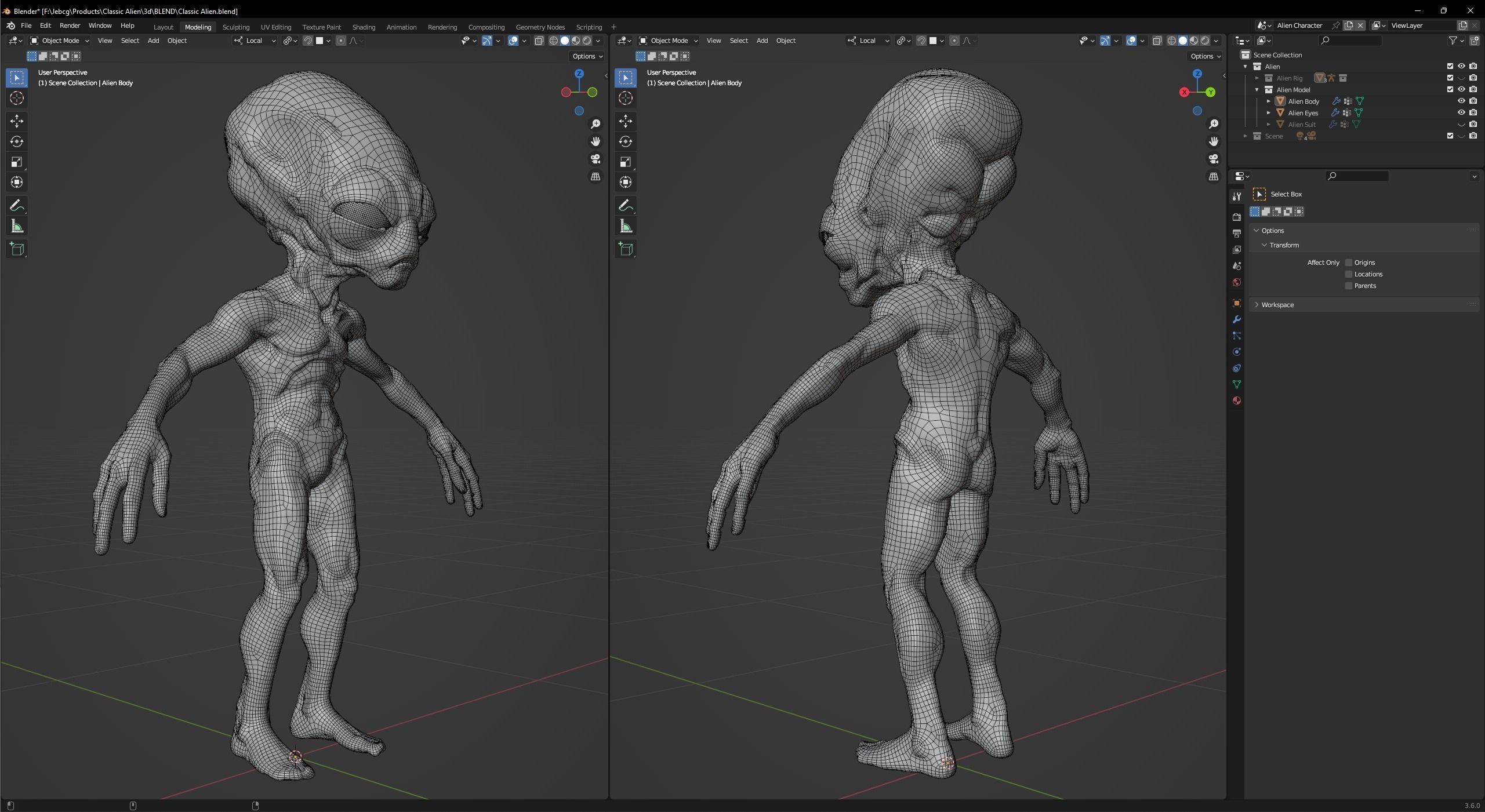 Classic Alien Blender 3D model_16