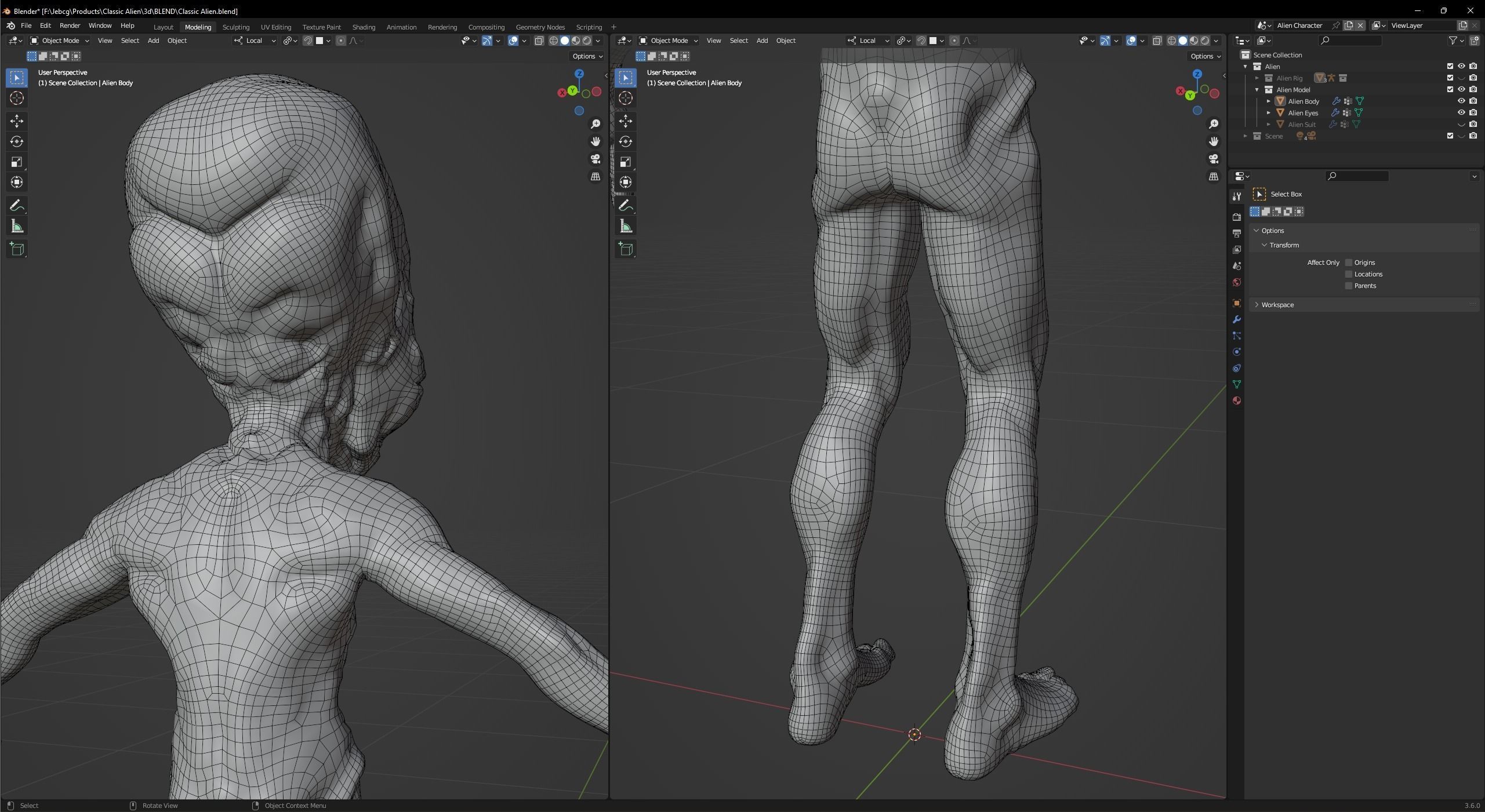 Classic Alien Blender 3D model_18
