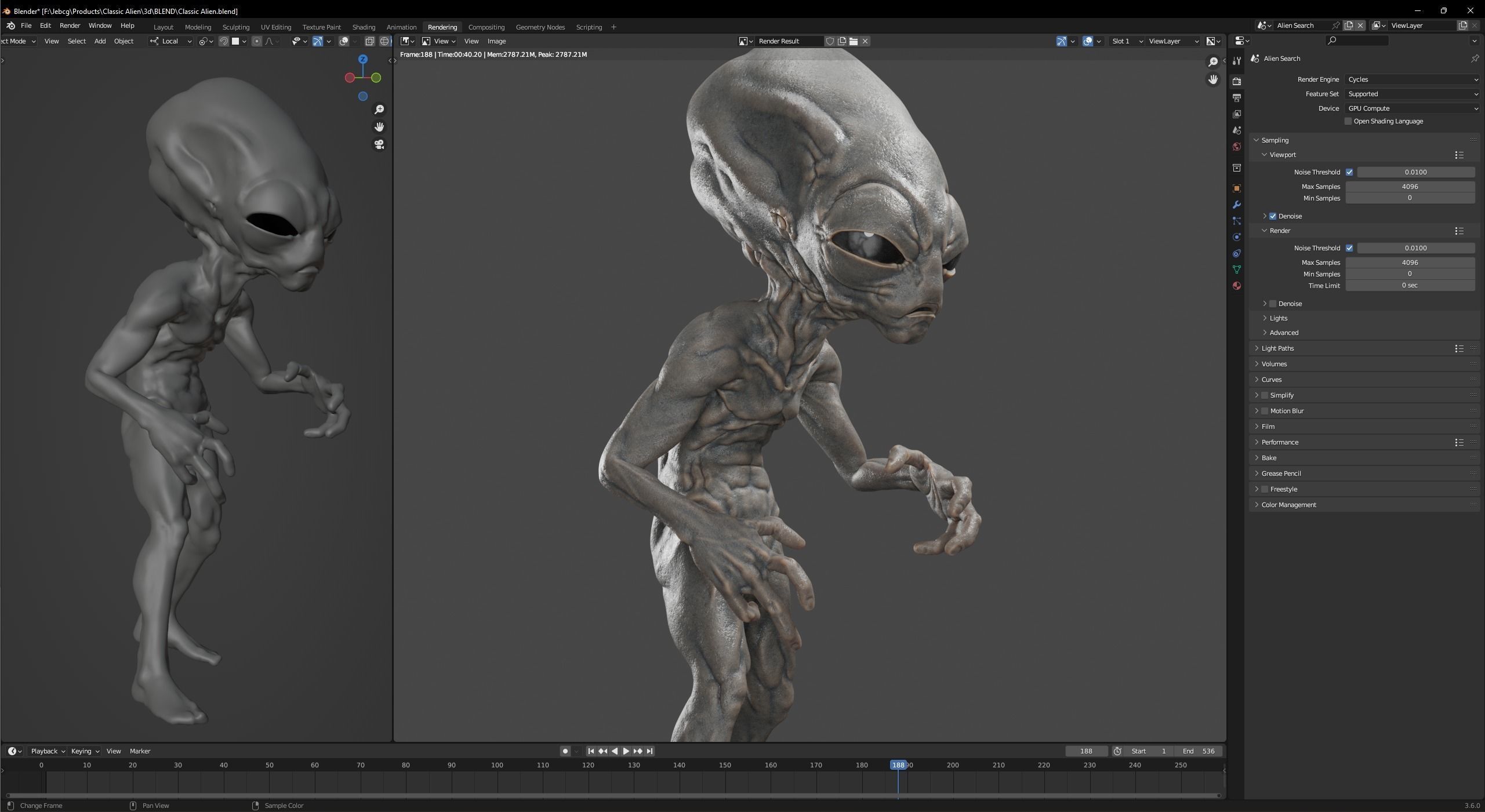 Classic Alien Blender 3D model_41