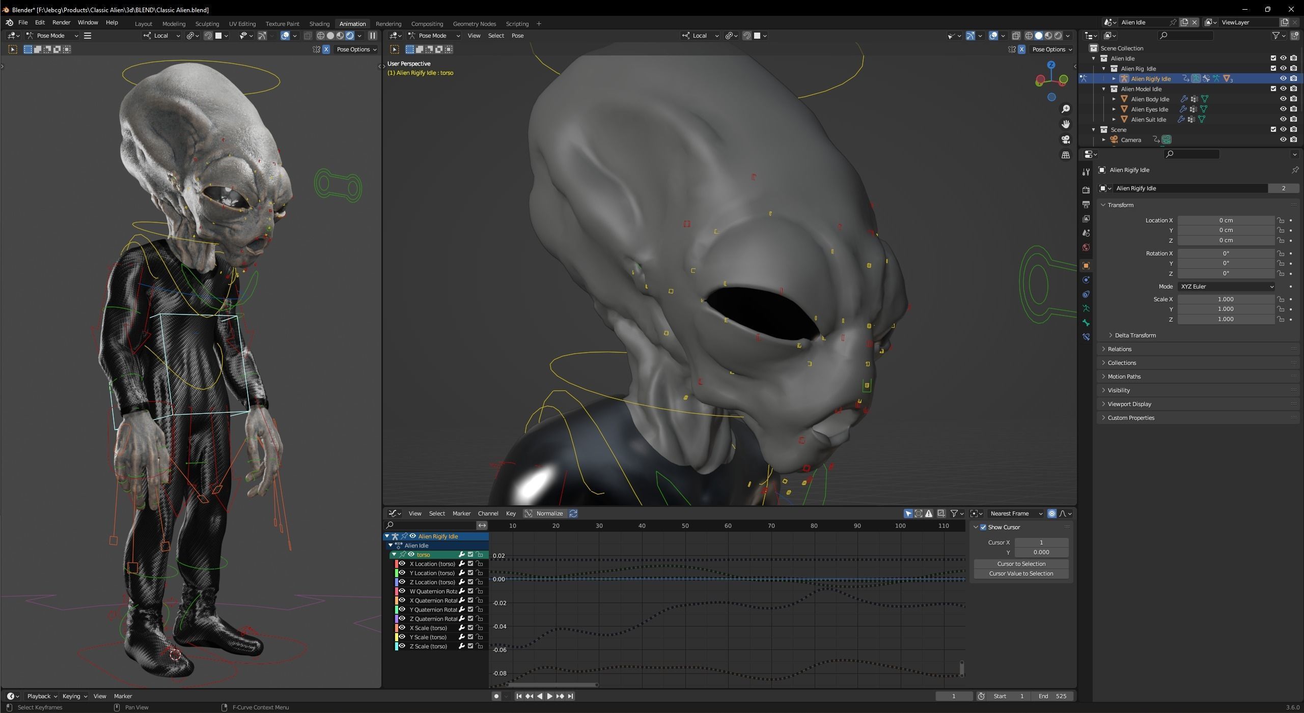 Classic Alien Blender 3D model_37