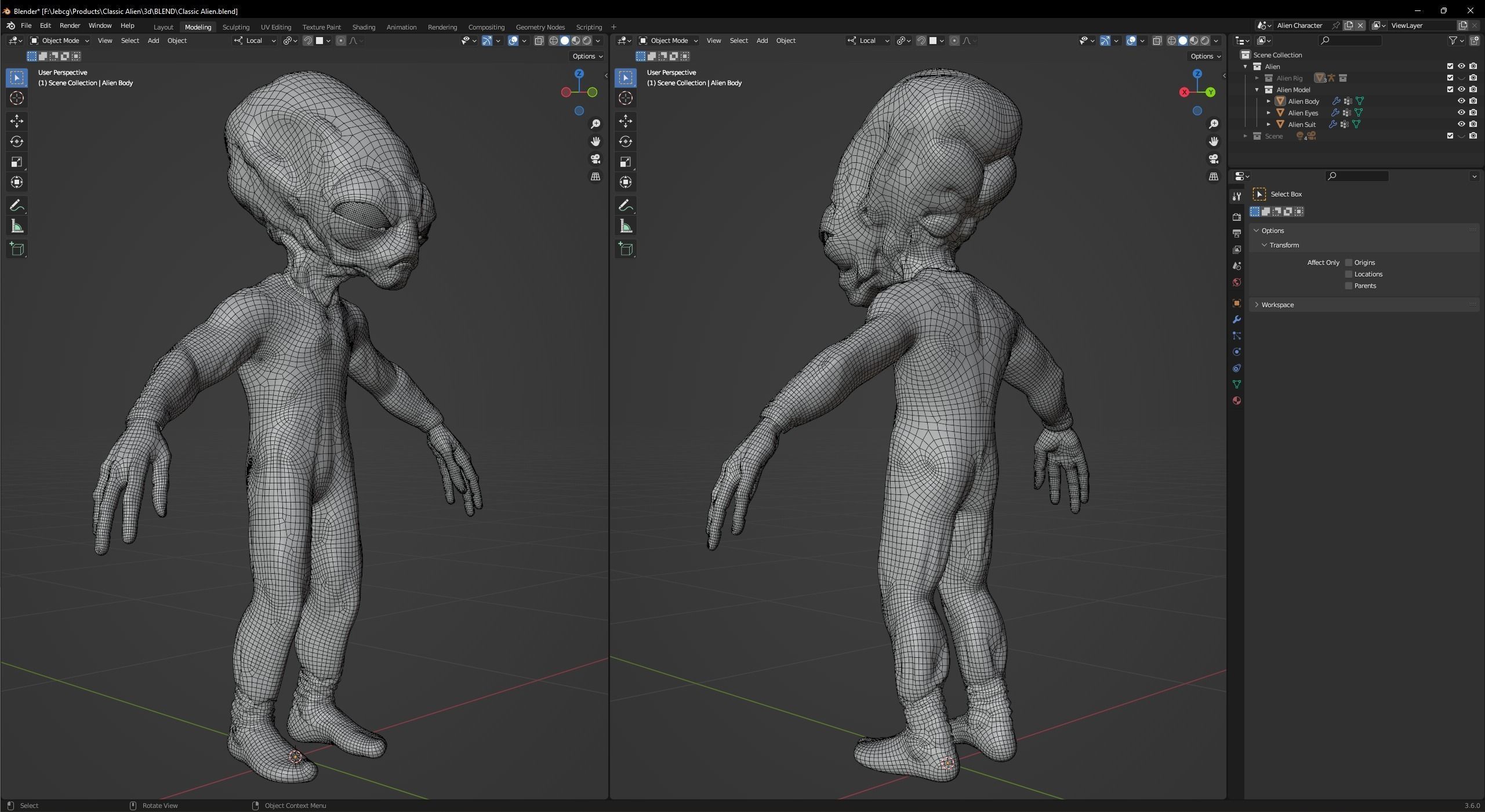 Classic Alien Blender 3D model_15