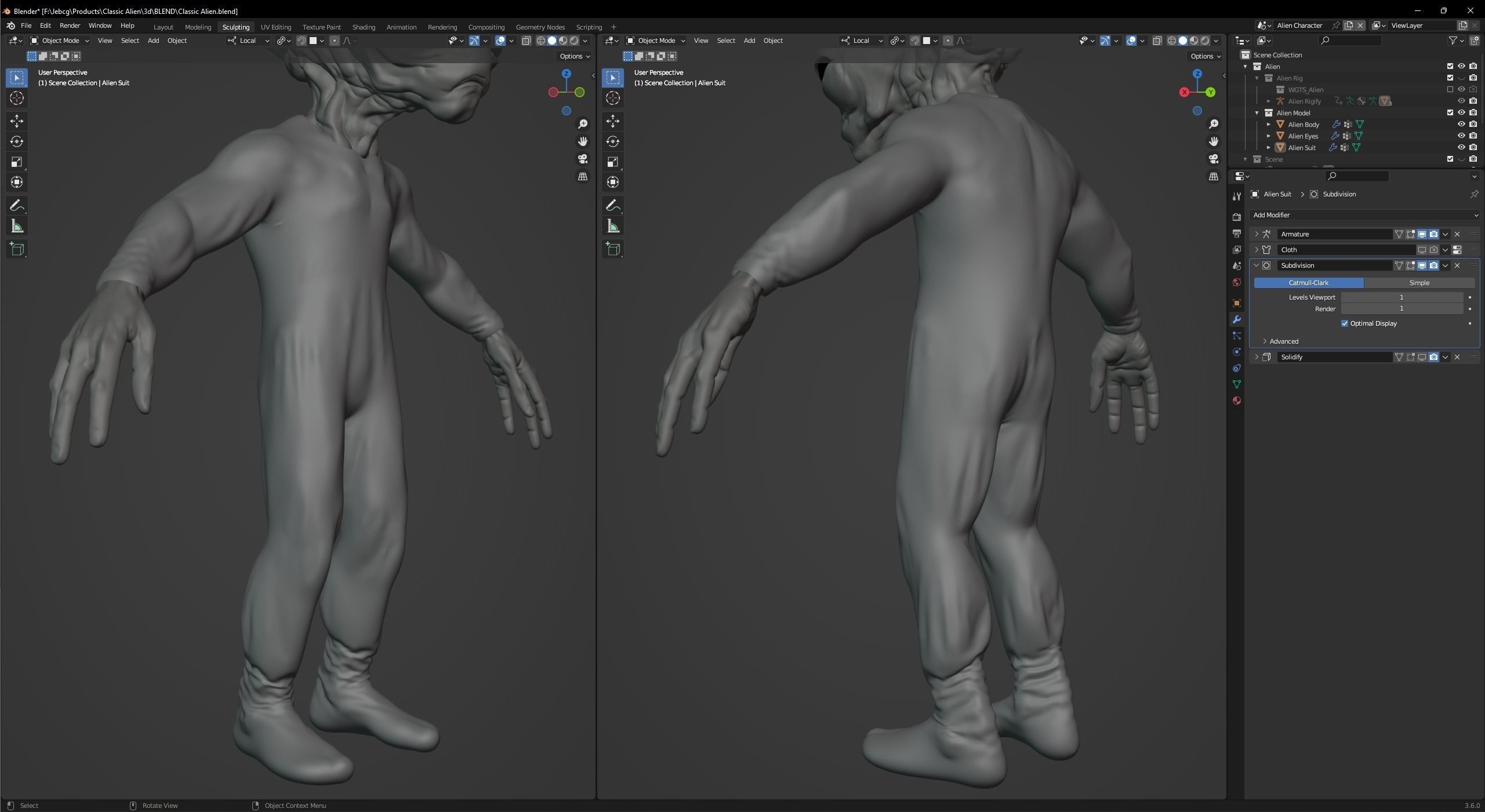 Classic Alien Blender 3D model_30
