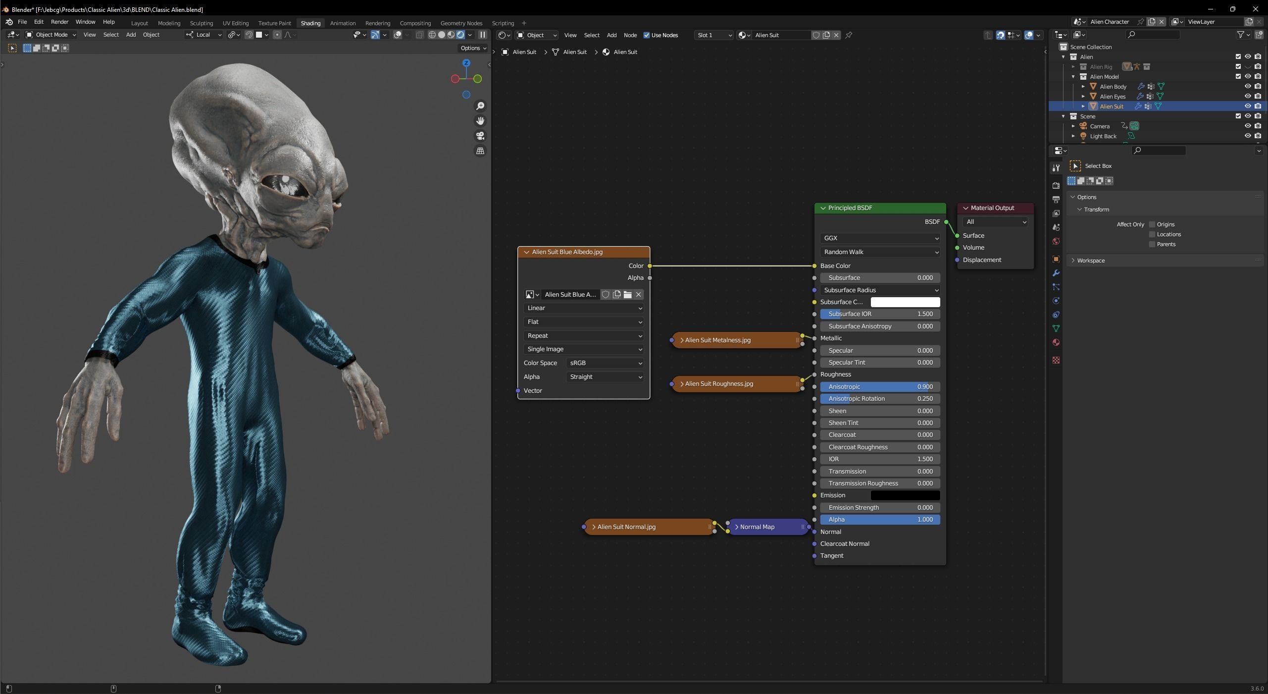 Classic Alien Blender 3D model_35