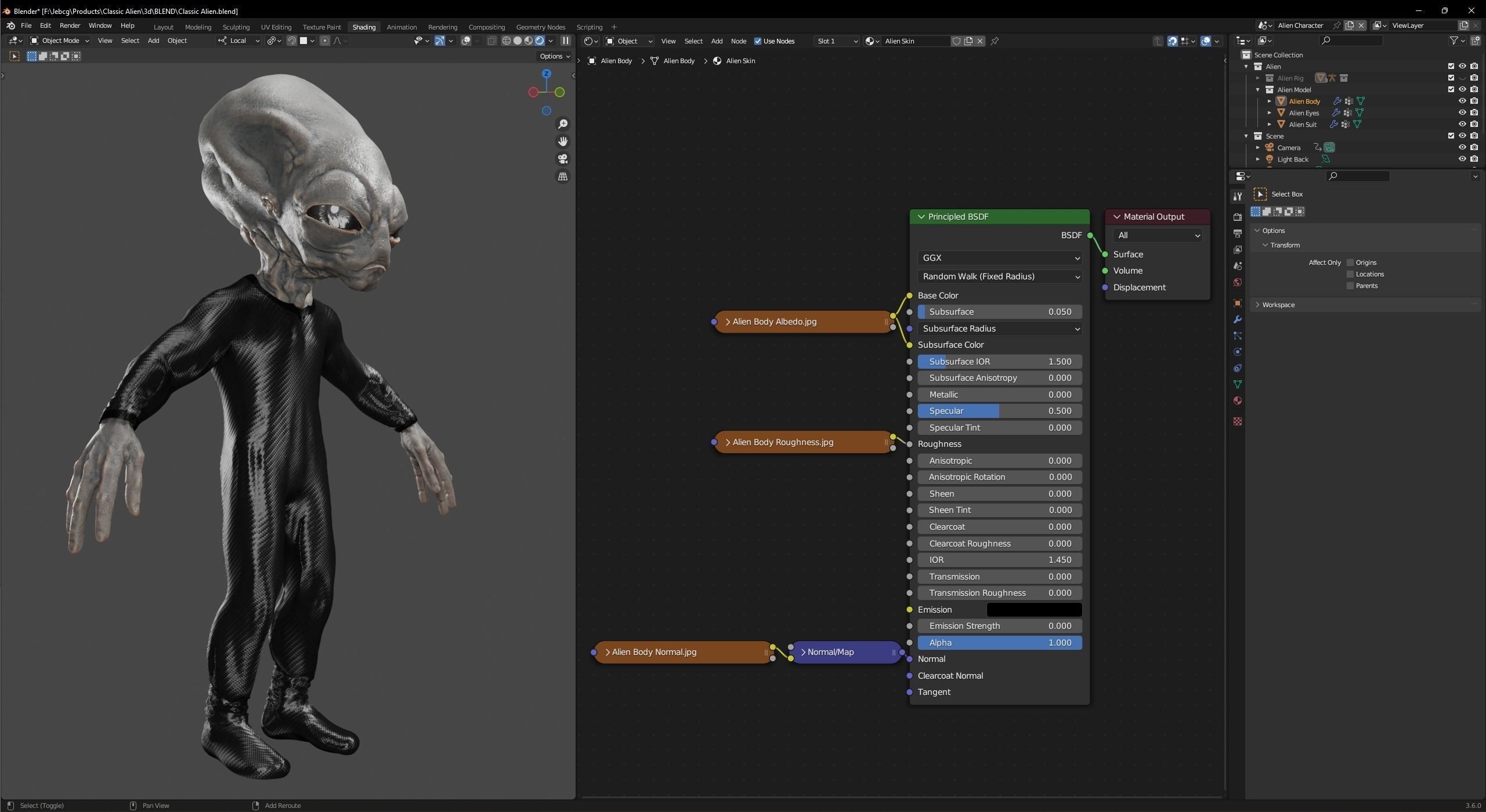 Classic Alien Blender 3D model_31