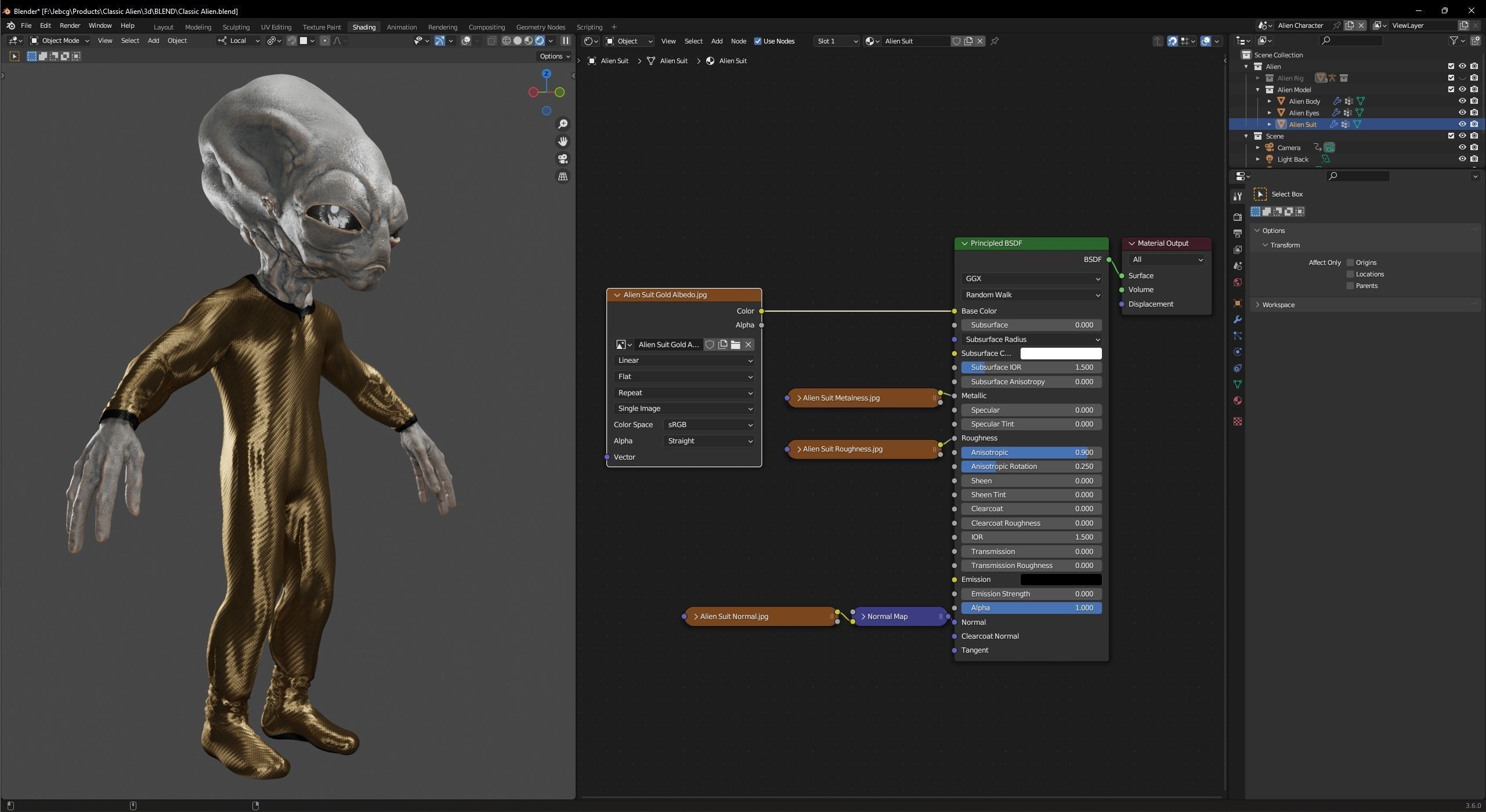 Classic Alien Blender 3D model_32