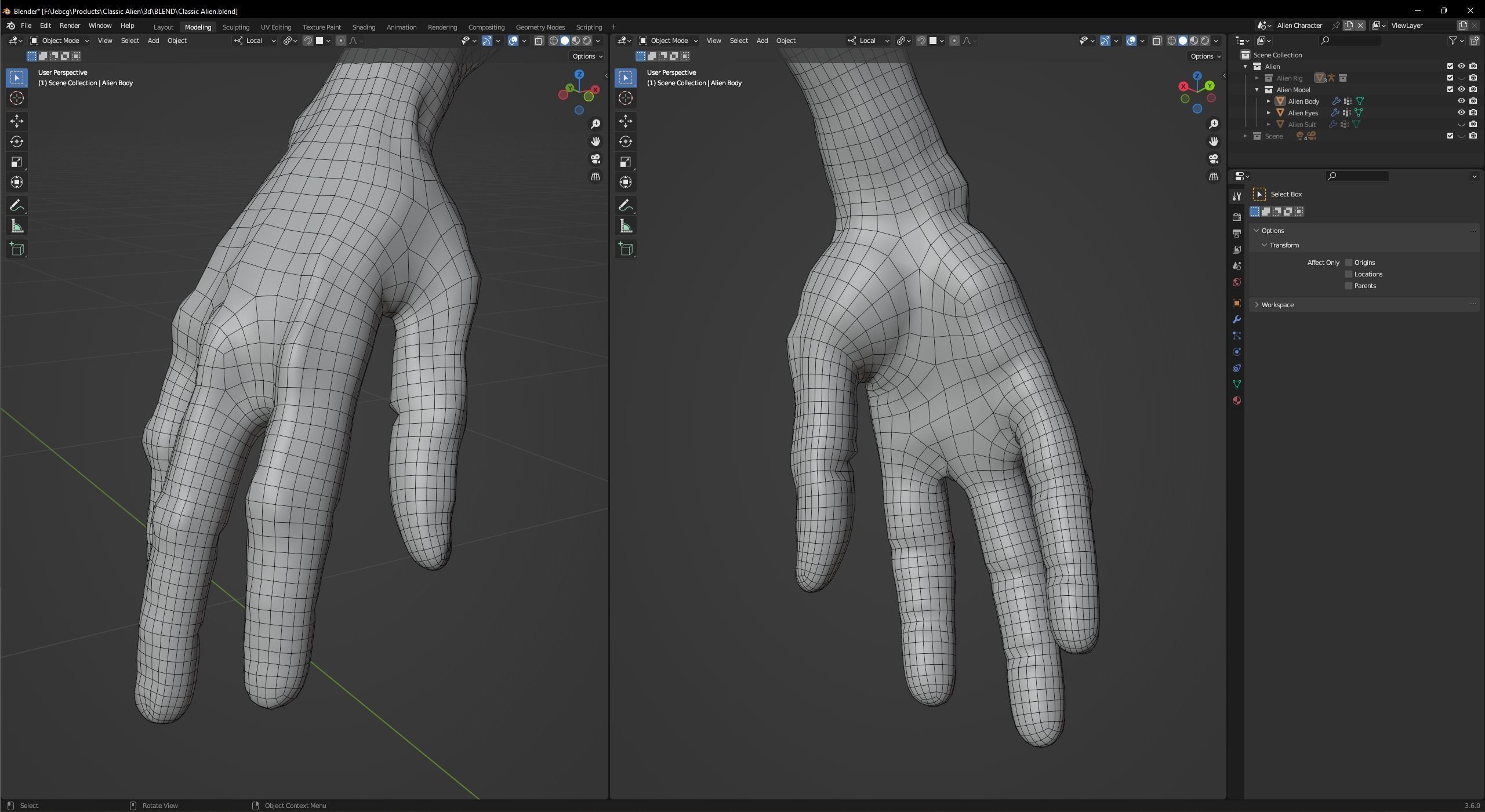 Classic Alien Blender 3D model_19