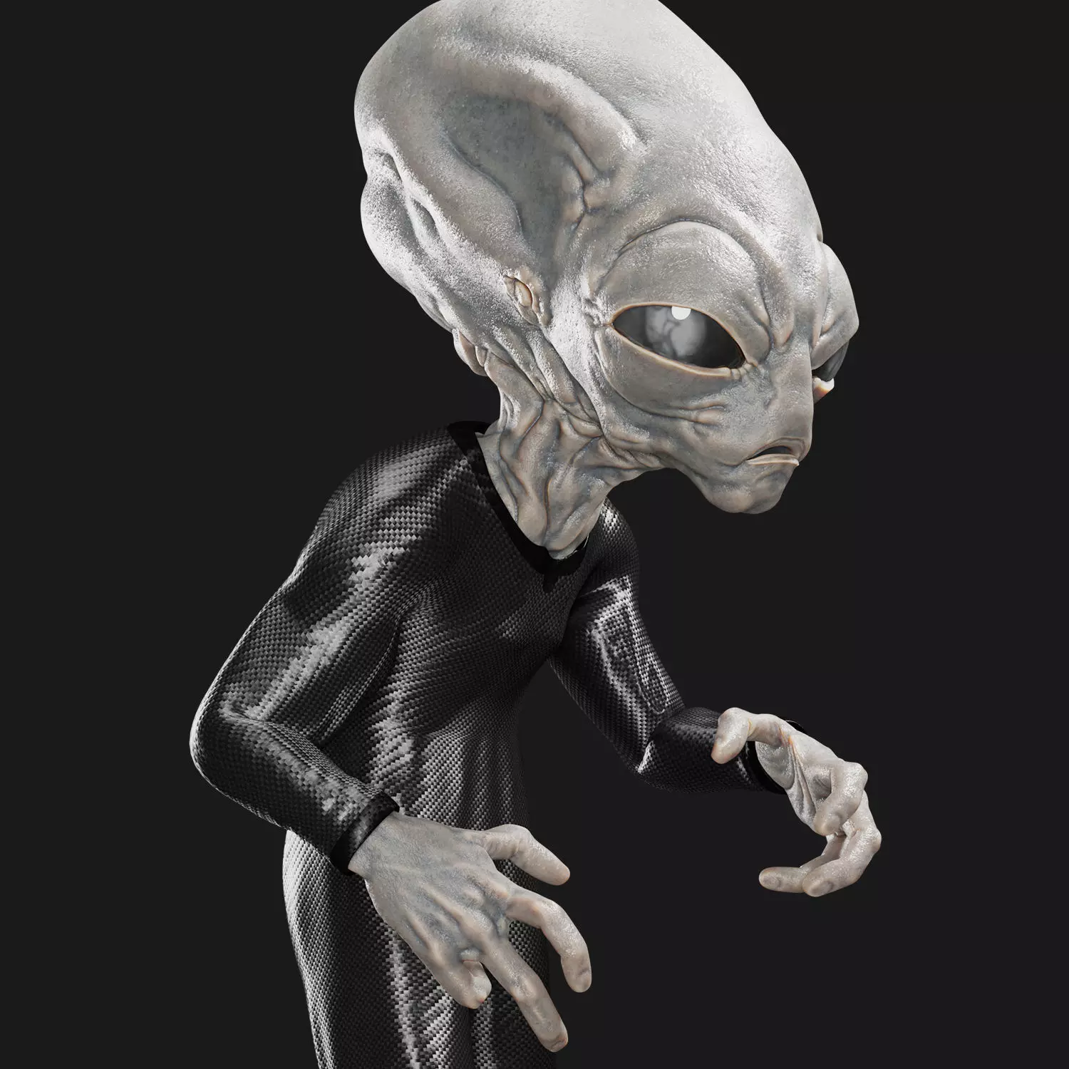 Classic Alien Blender 3D model_0