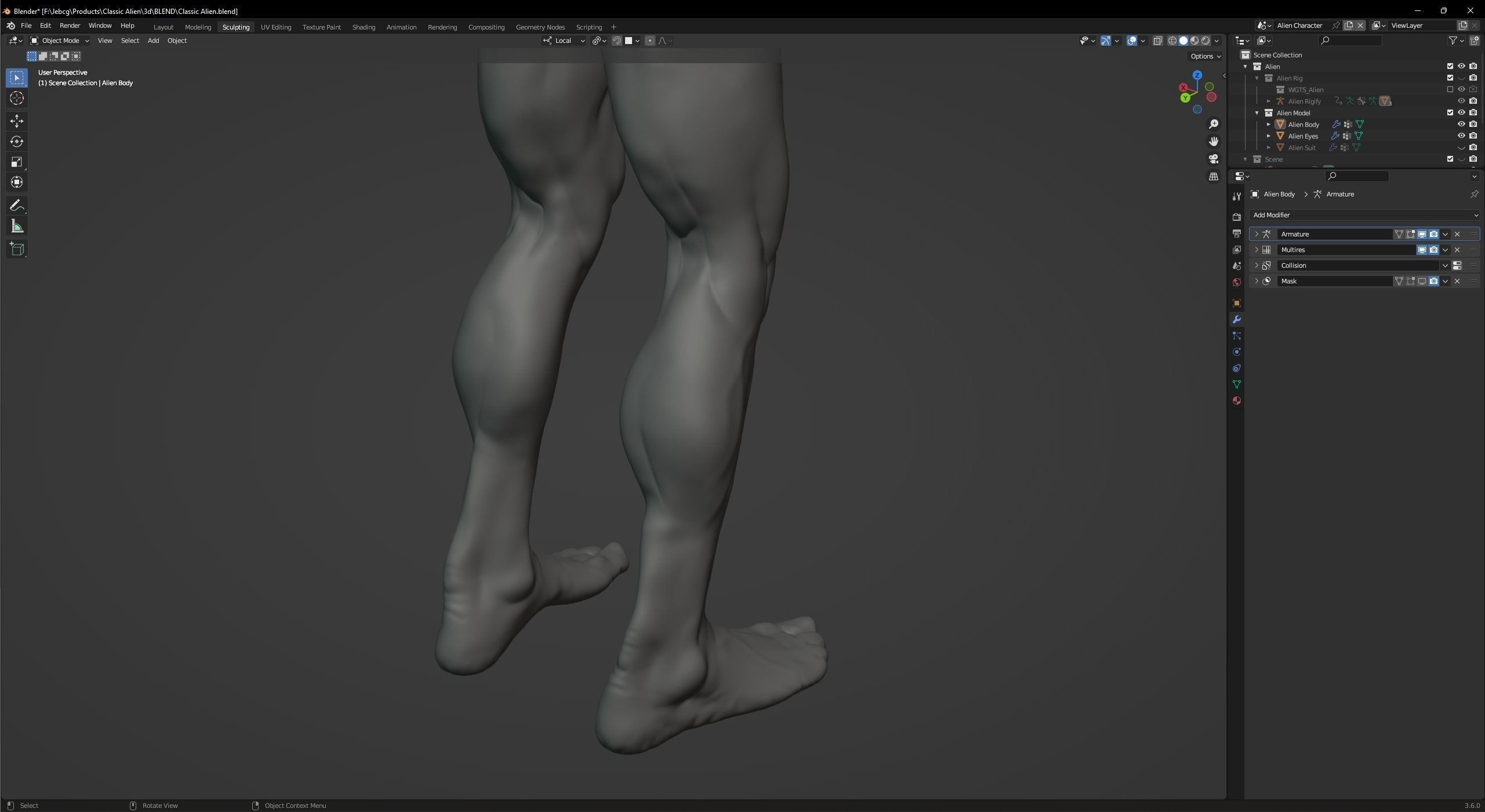 Classic Alien Blender 3D model_27
