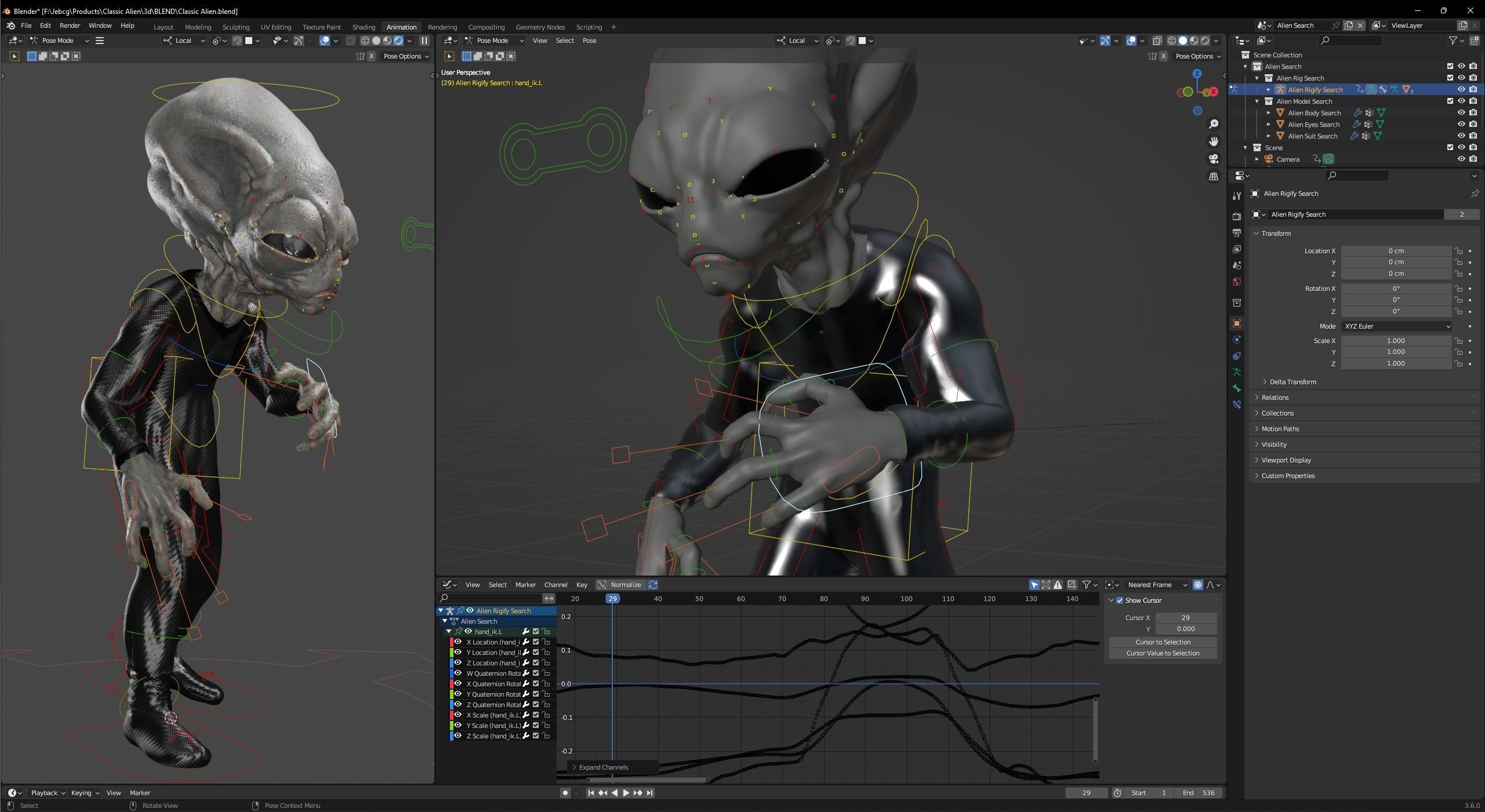 Classic Alien Blender 3D model_38