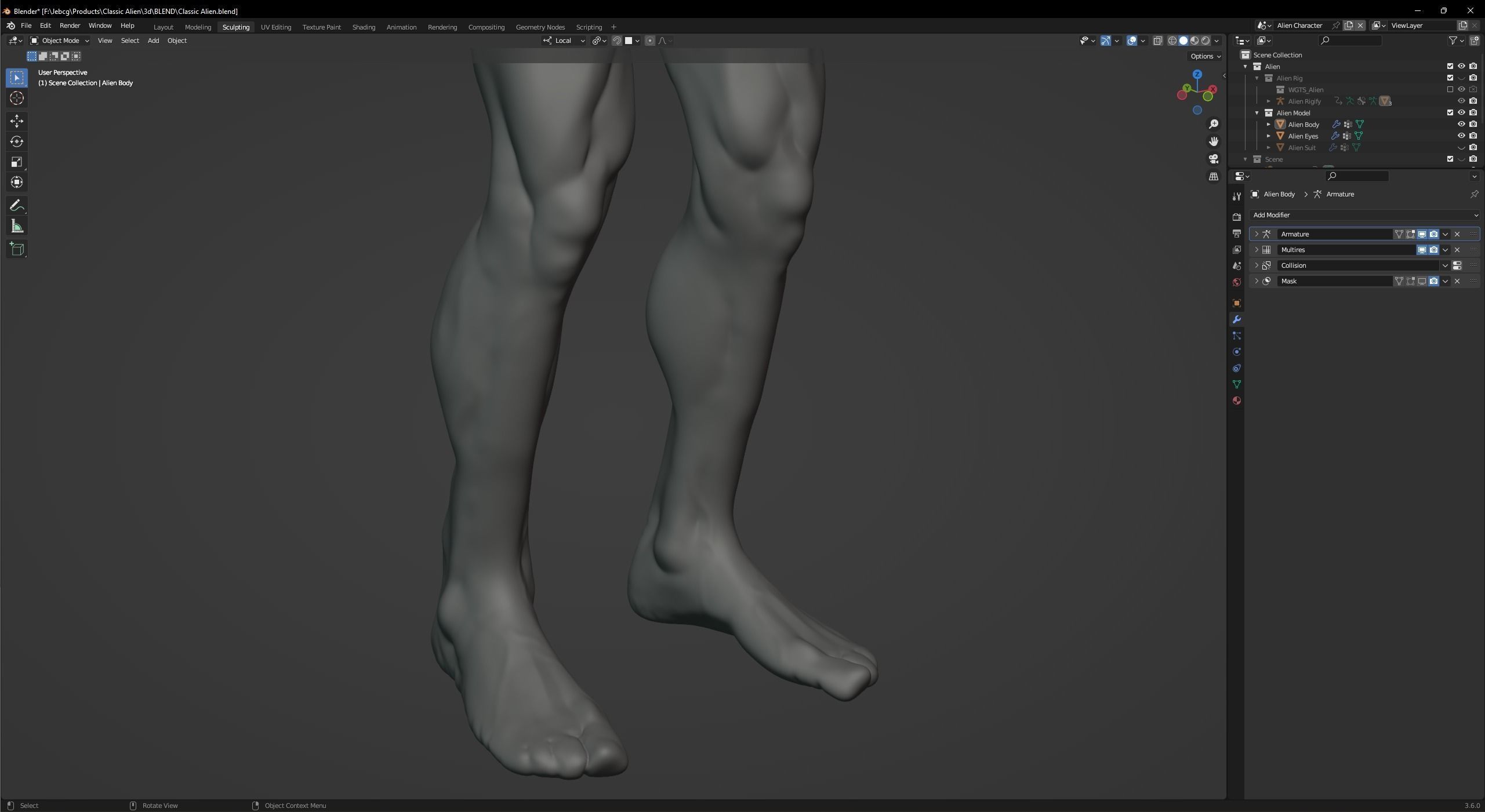 Classic Alien Blender 3D model_26