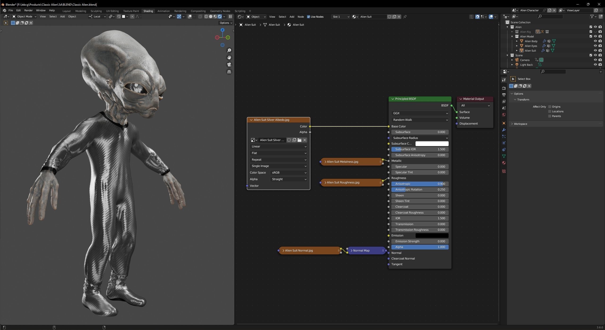 Classic Alien Blender 3D model_36