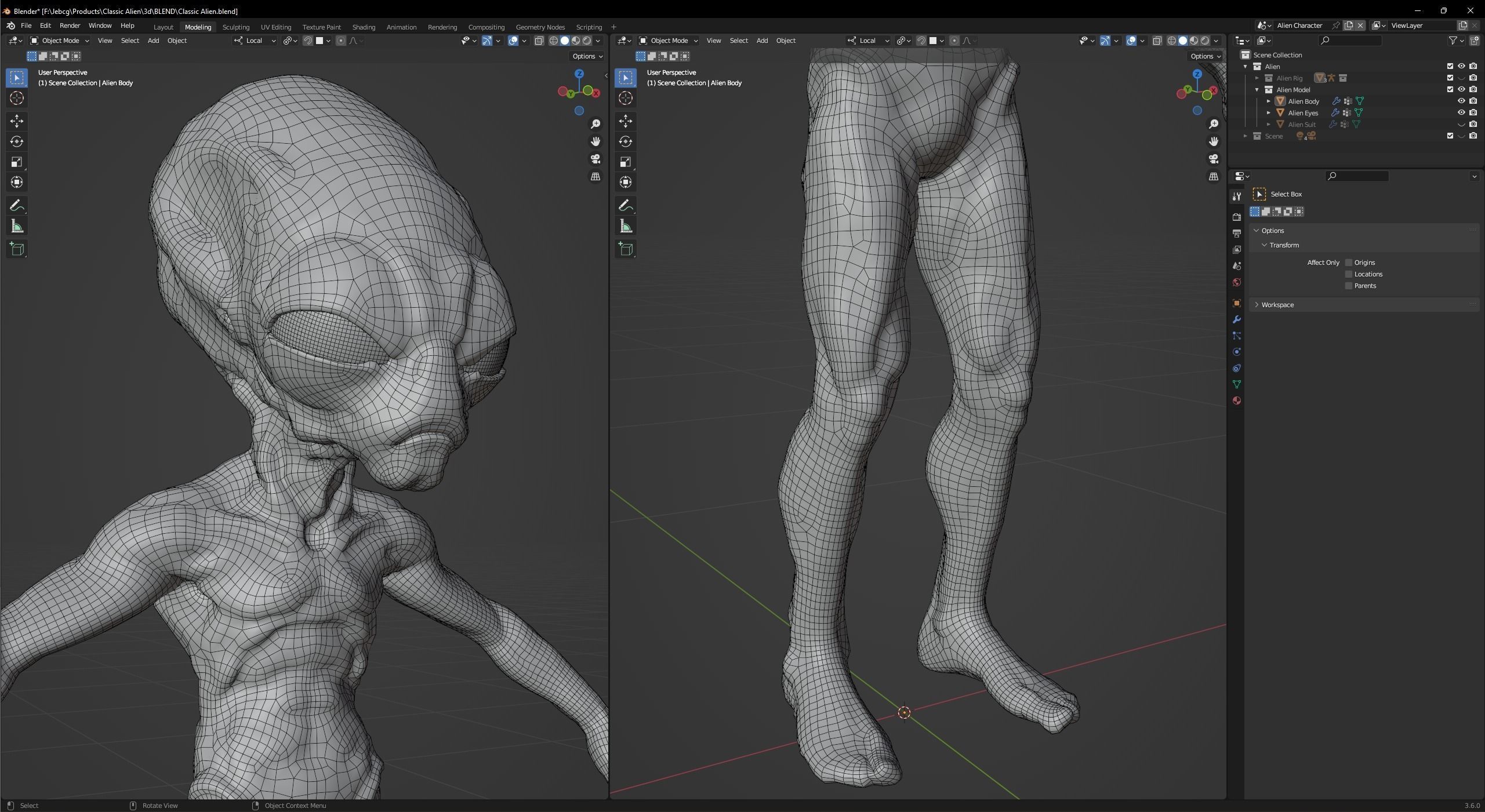 Classic Alien Blender 3D model_17