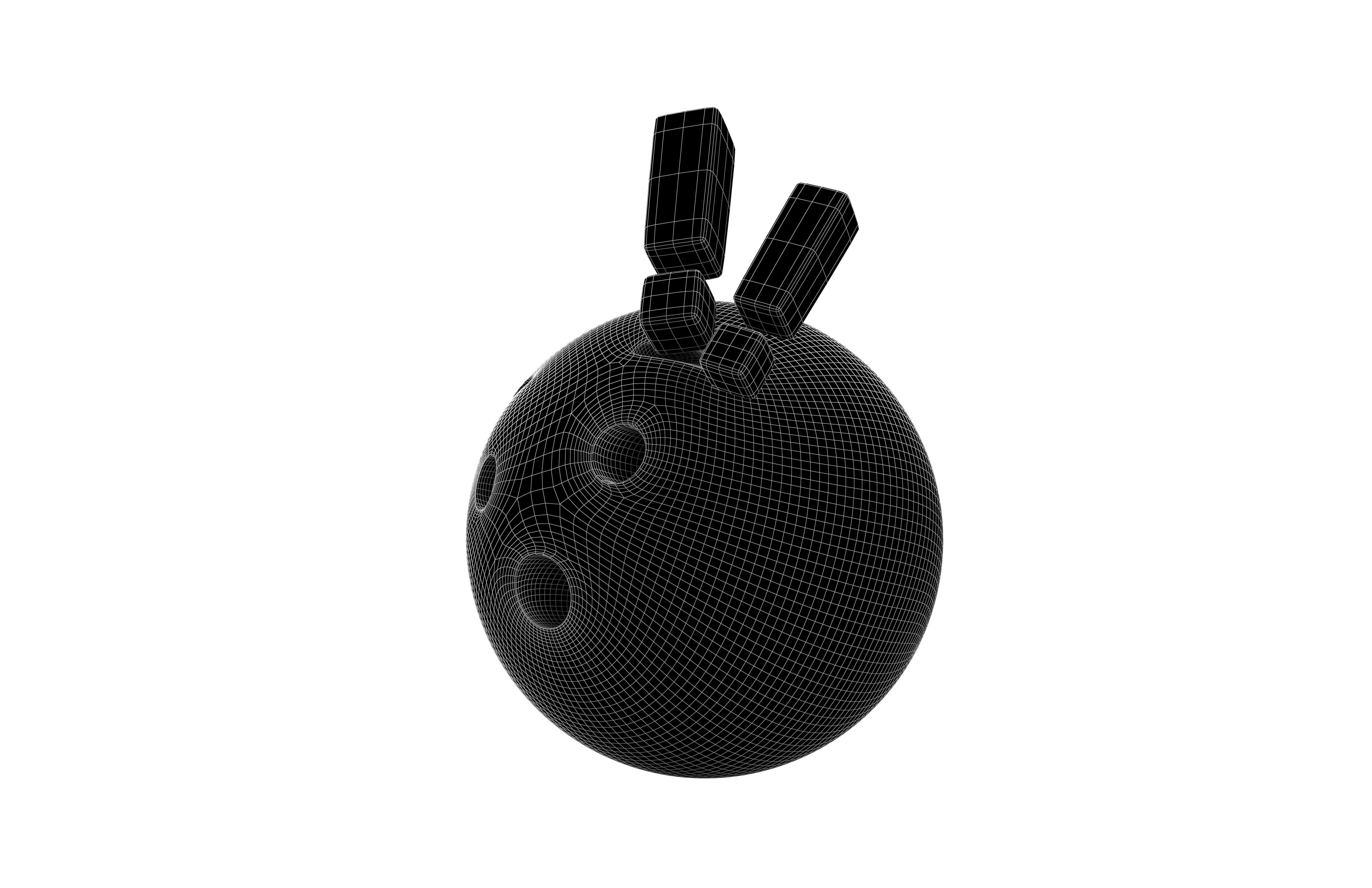 Hushed Face with Exclamation Mark v1 002 Low-poly 3D model_8