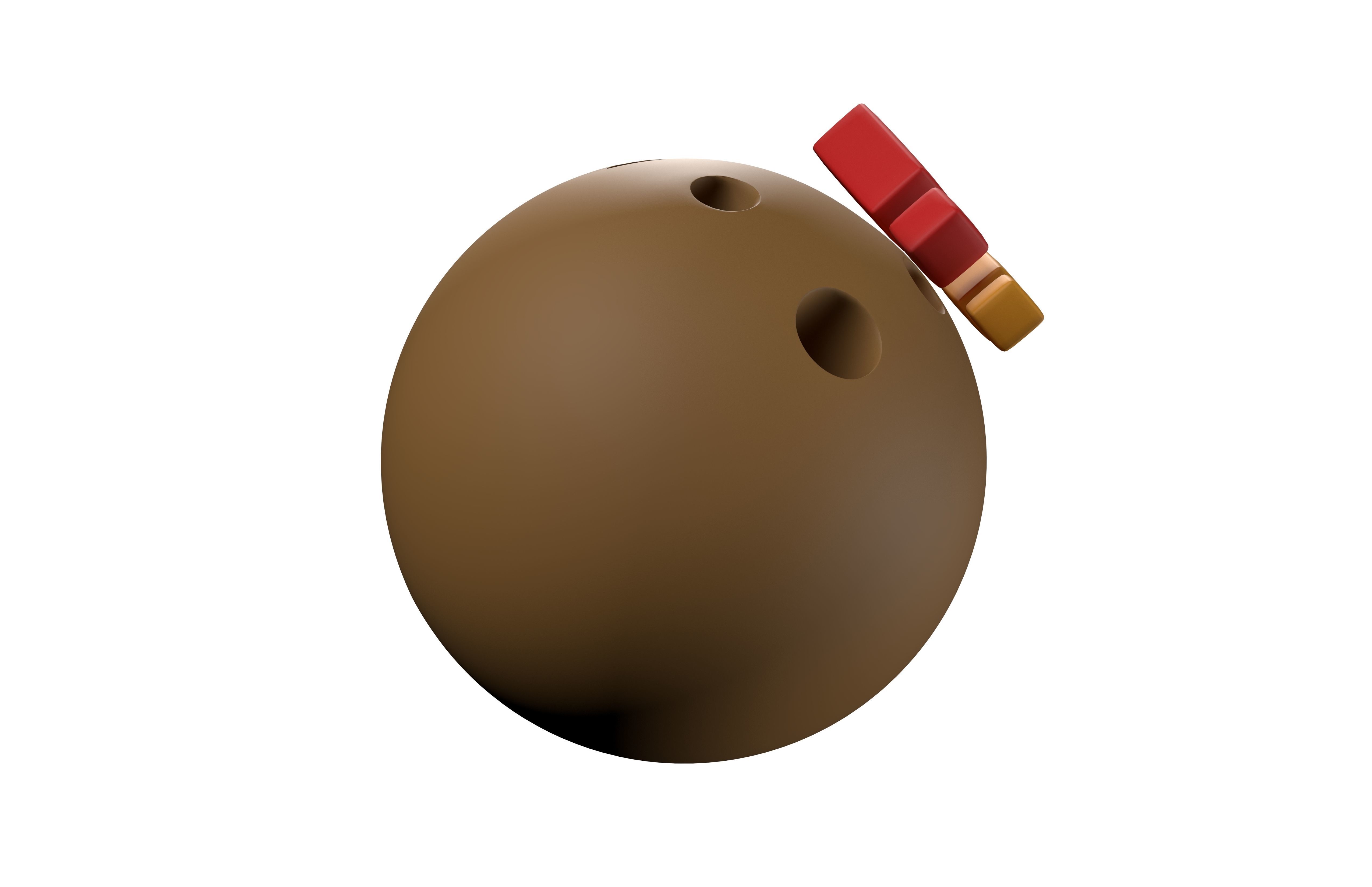 Hushed Face with Exclamation Mark v1 002 Low-poly 3D model_4