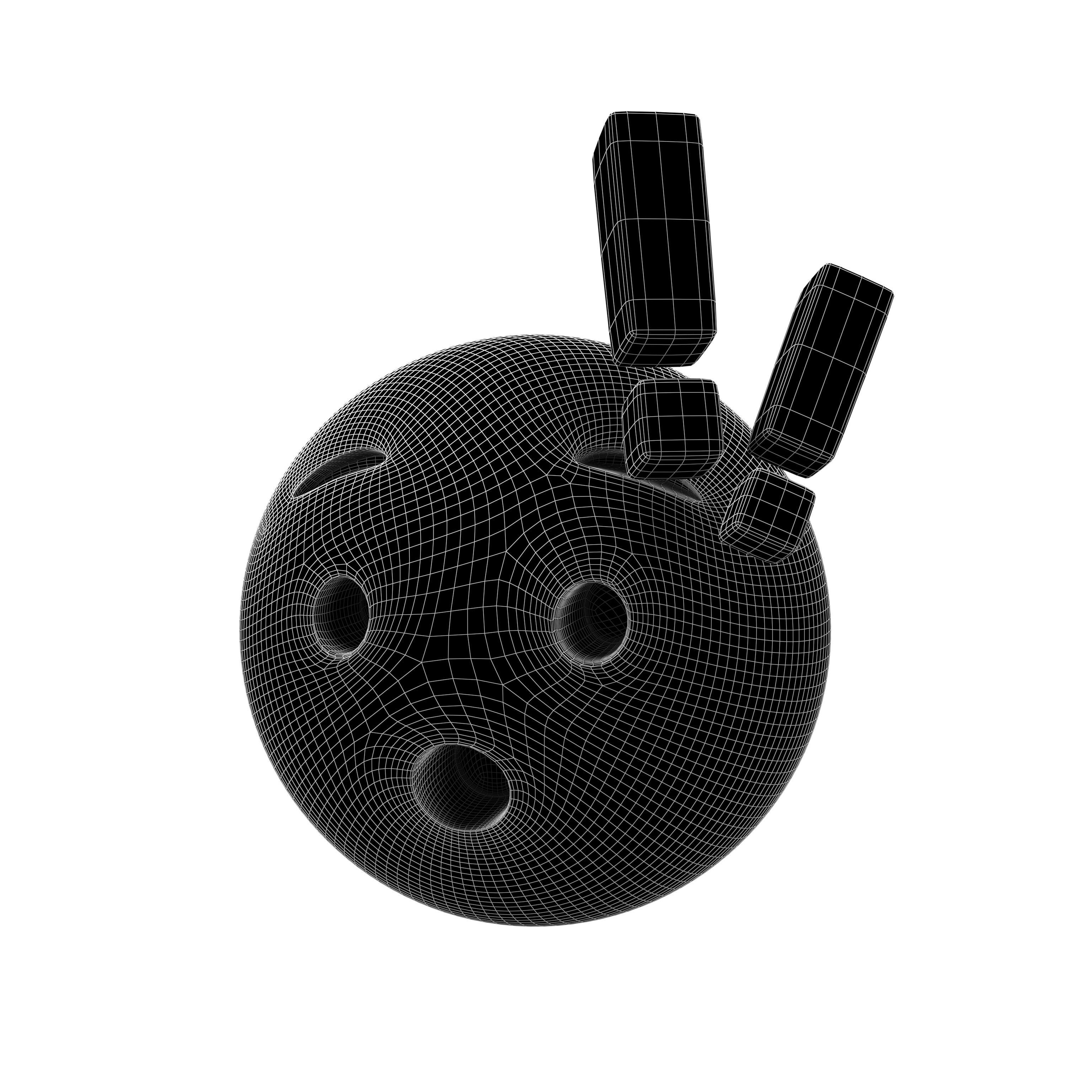 Hushed Face with Exclamation Mark v1 002 Low-poly 3D model_5