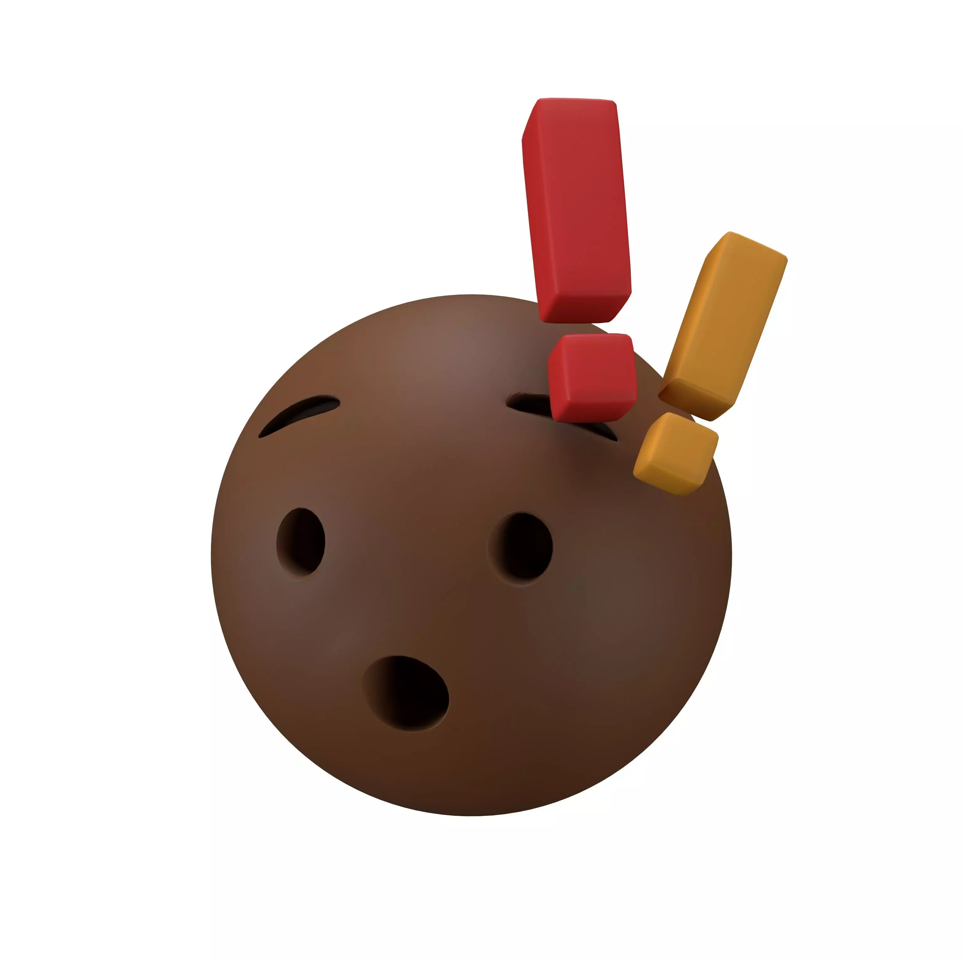 Hushed Face with Exclamation Mark v1 003 Low-poly 3D model_0