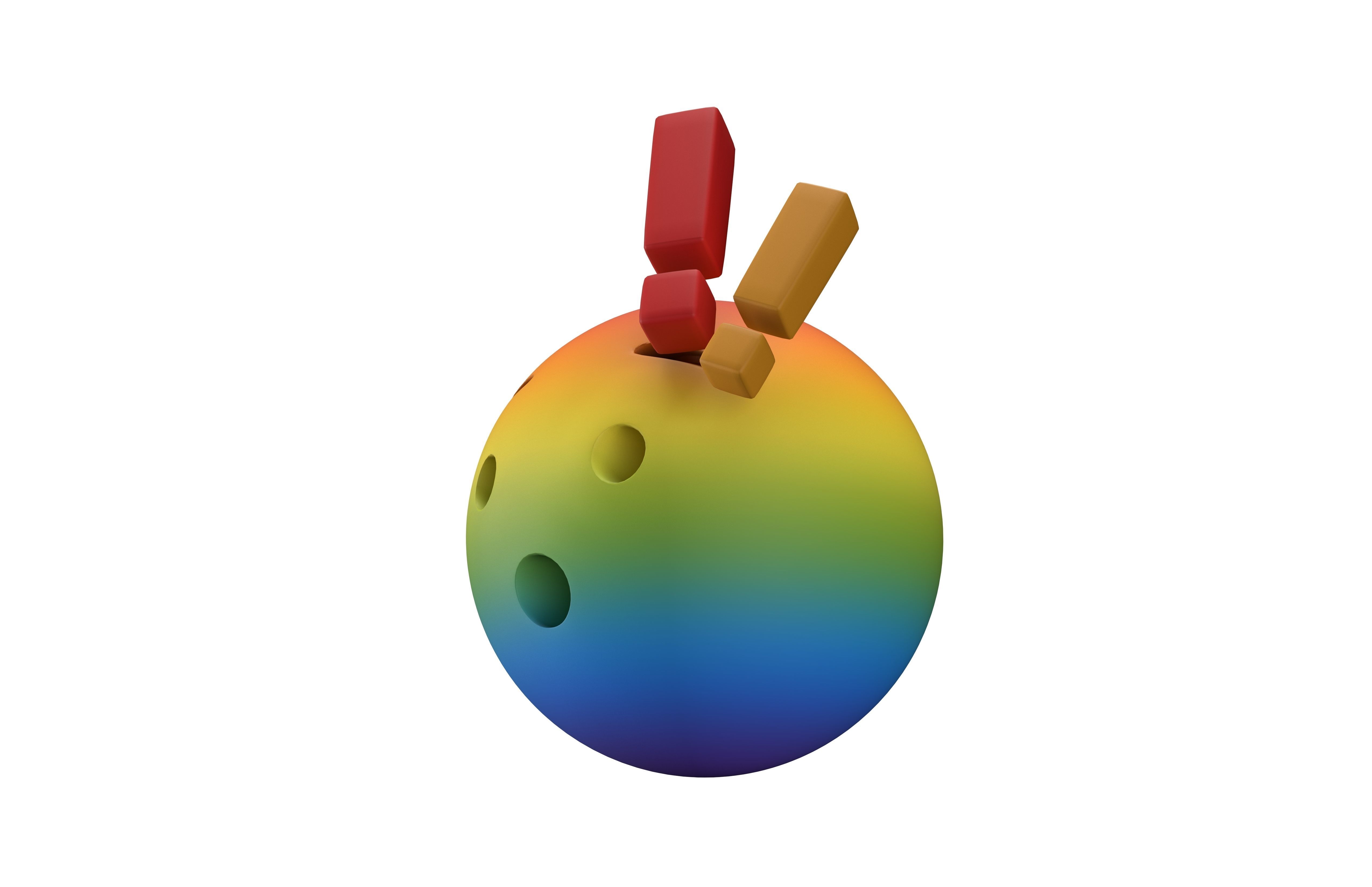 Hushed Face with Exclamation Mark v1 004 Low-poly 3D model_3