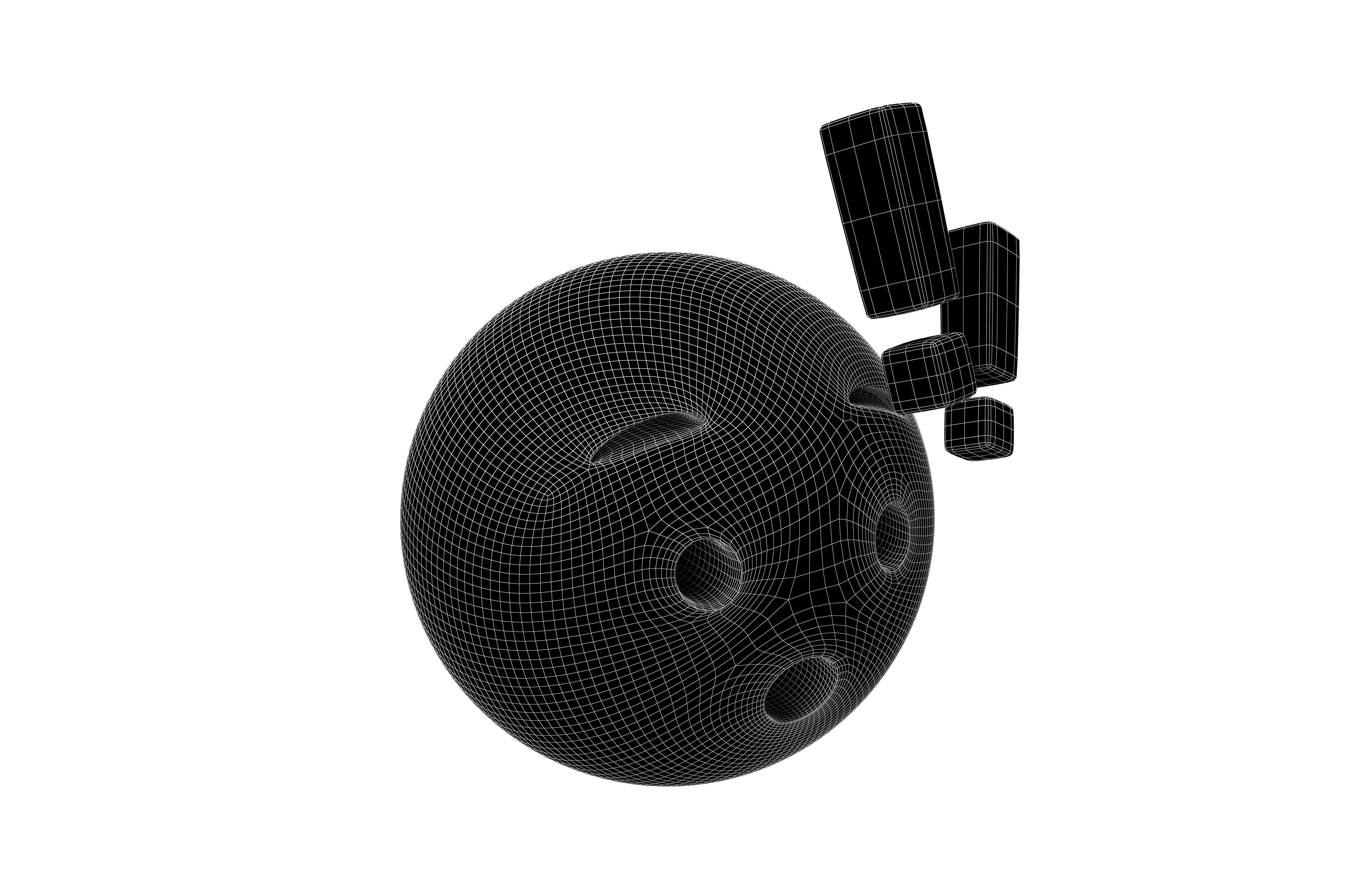 Hushed Face with Exclamation Mark v1 005 Low-poly 3D model_6