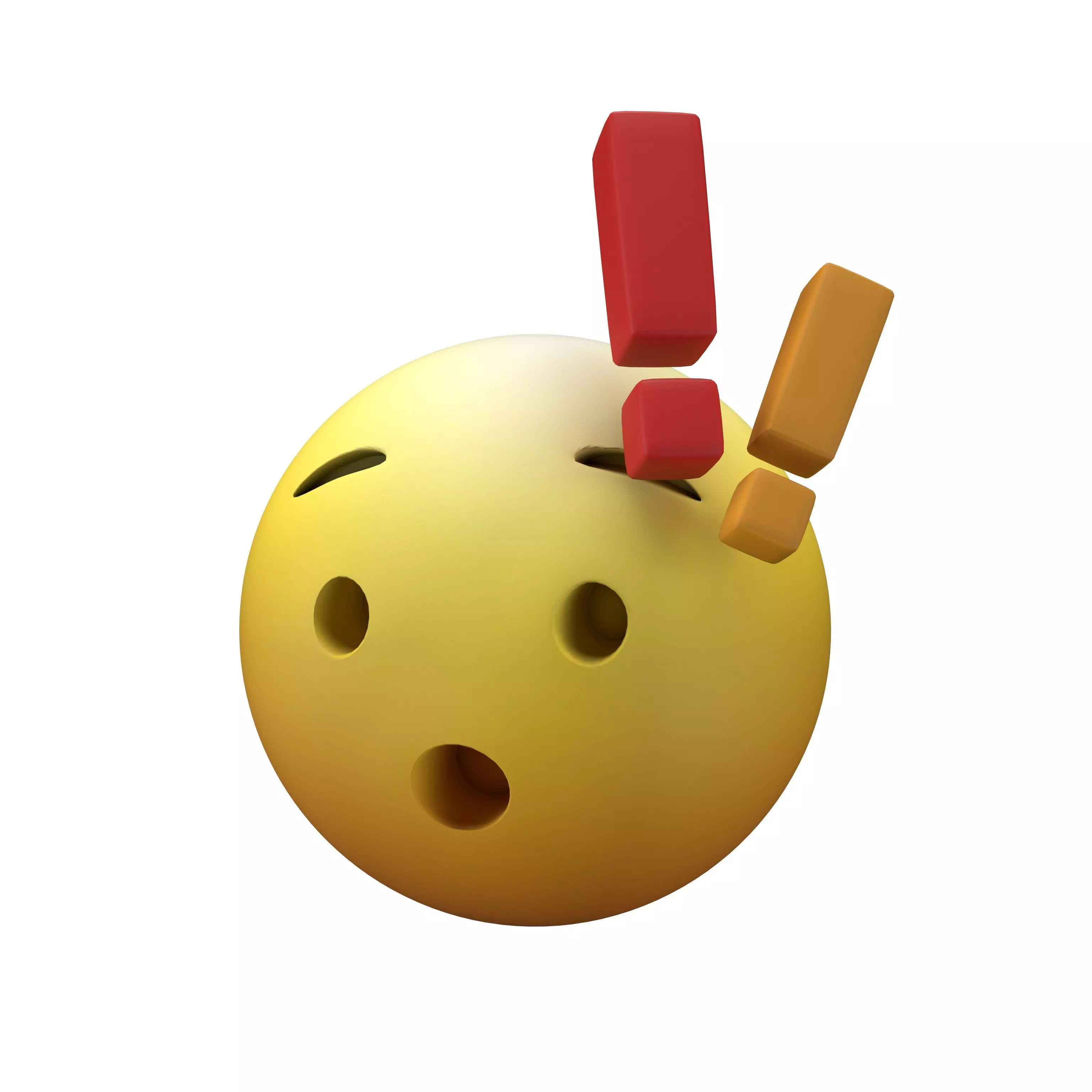 Hushed Face with Exclamation Mark v1 005 Low-poly 3D model_0