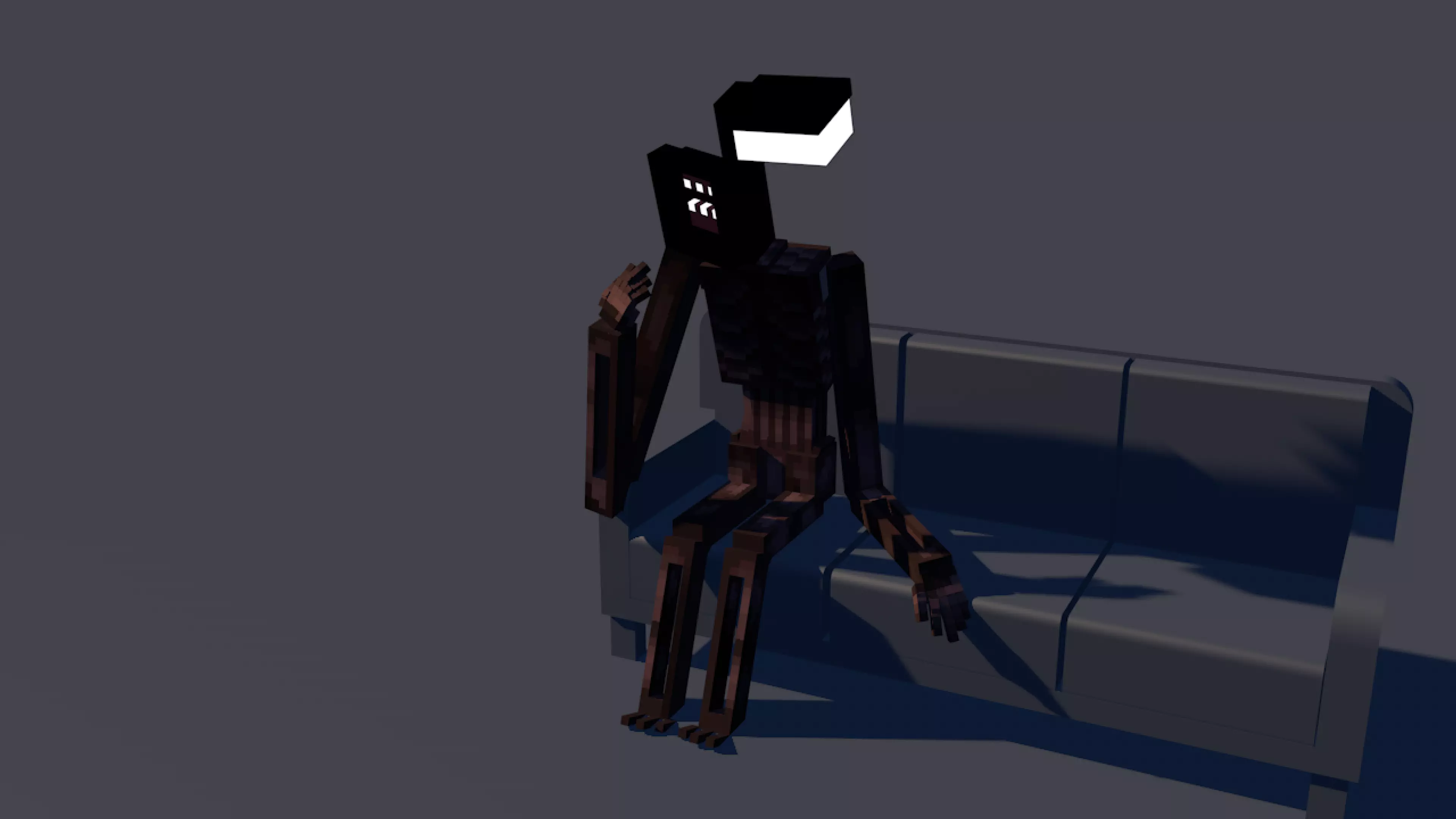 3 seat armchair Low-poly 3D model_0