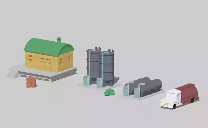 Industrial Small Fuel Tank Set by Outland Models