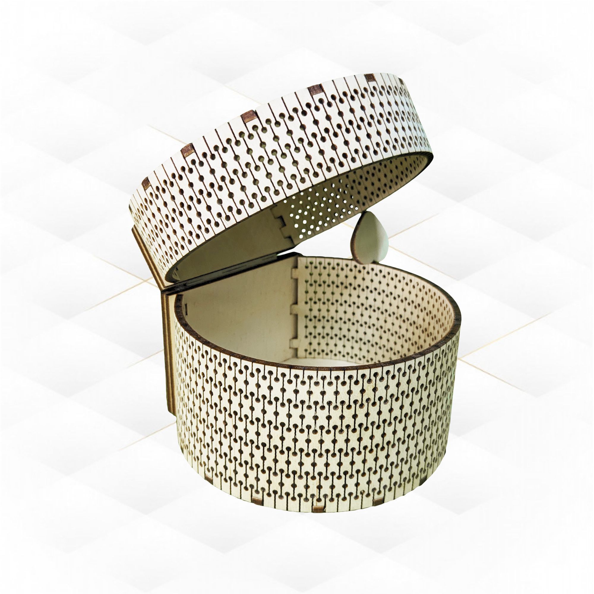 Gift jewelry box with lid svg dxf design laser cut 3D print model_2