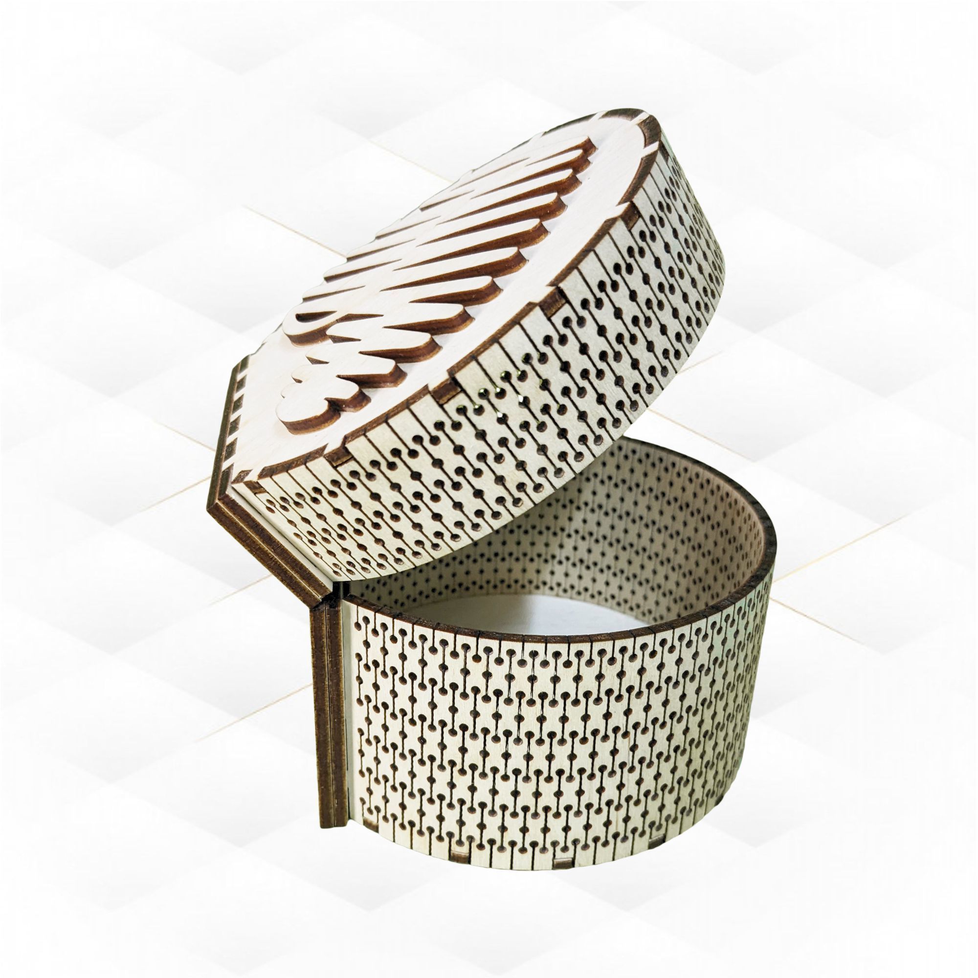 Gift jewelry box with lid svg dxf design laser cut 3D print model_3