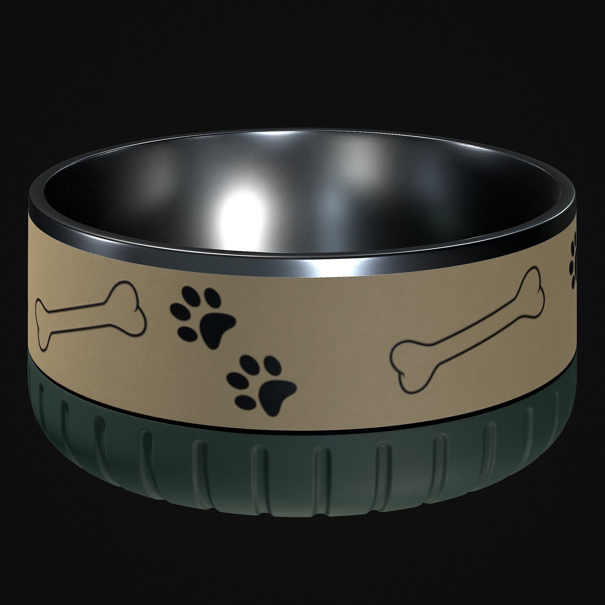 Dog bowl 3D model_16