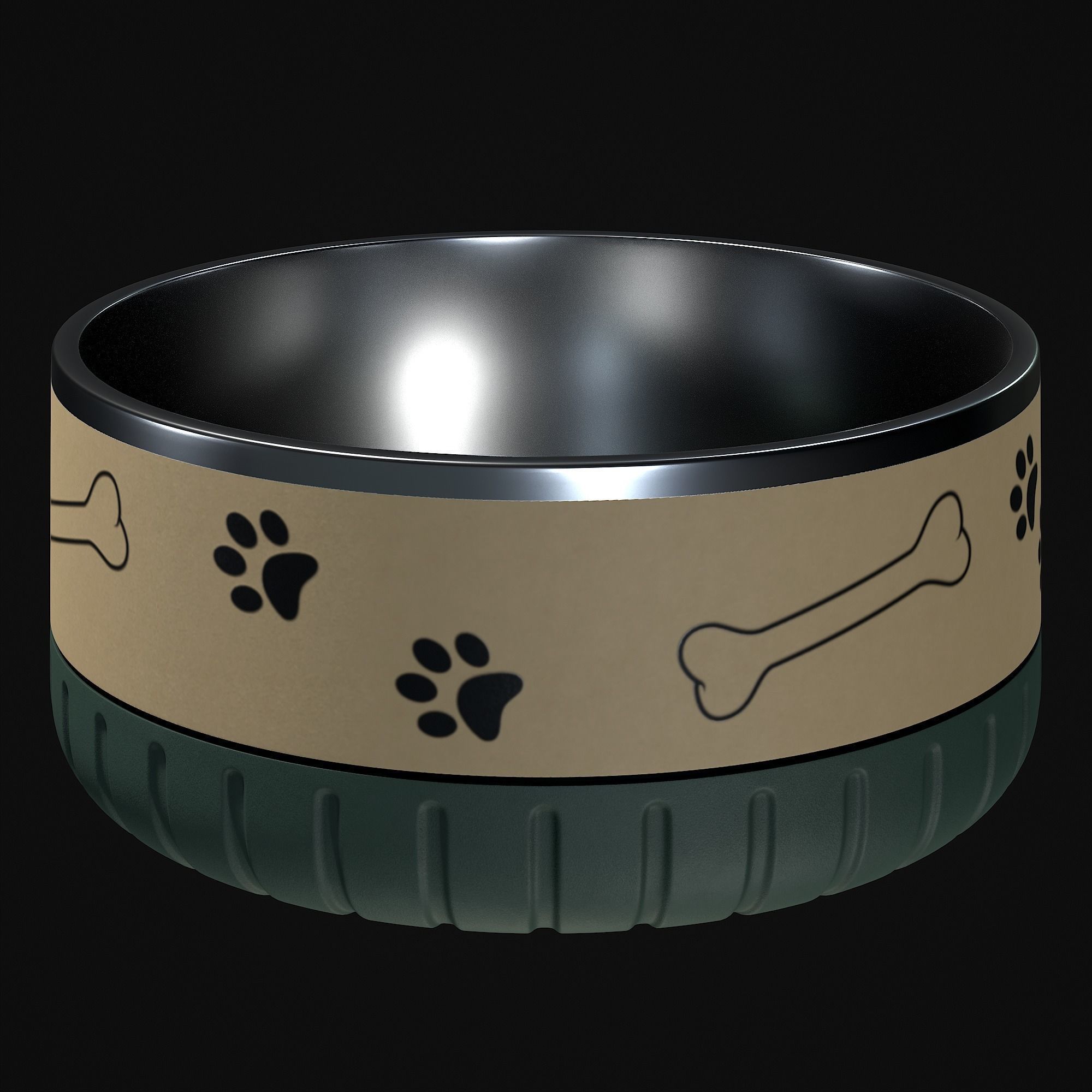 Dog bowl 3D model_9