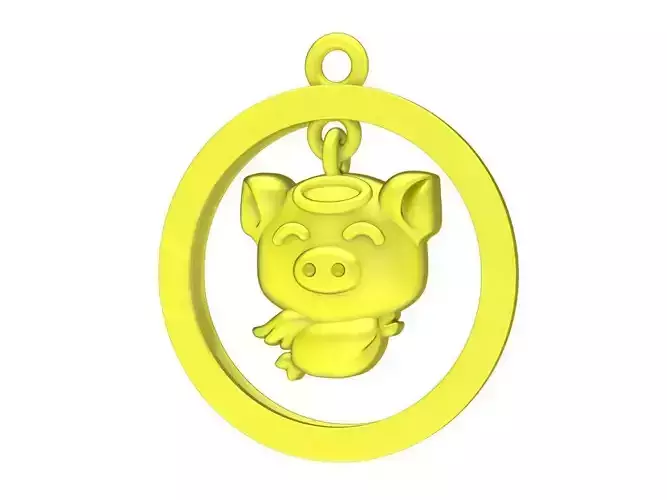 7001 angle pig pendant 