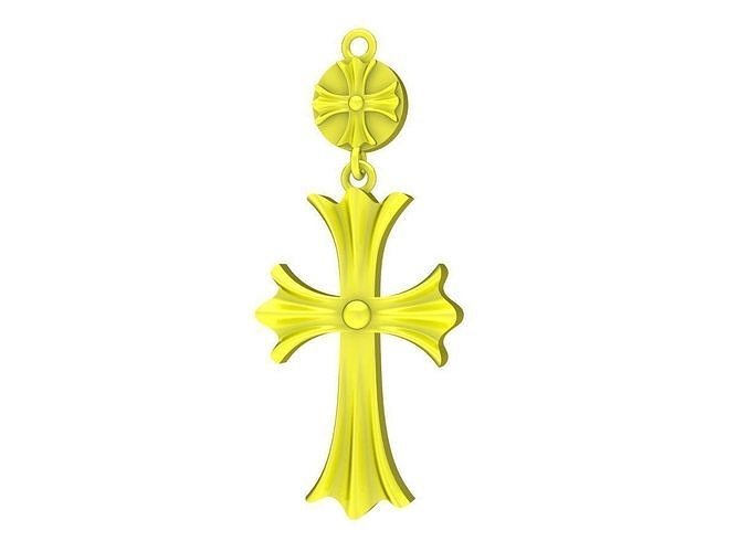 7004 Gold Cross Pendant 3D print model