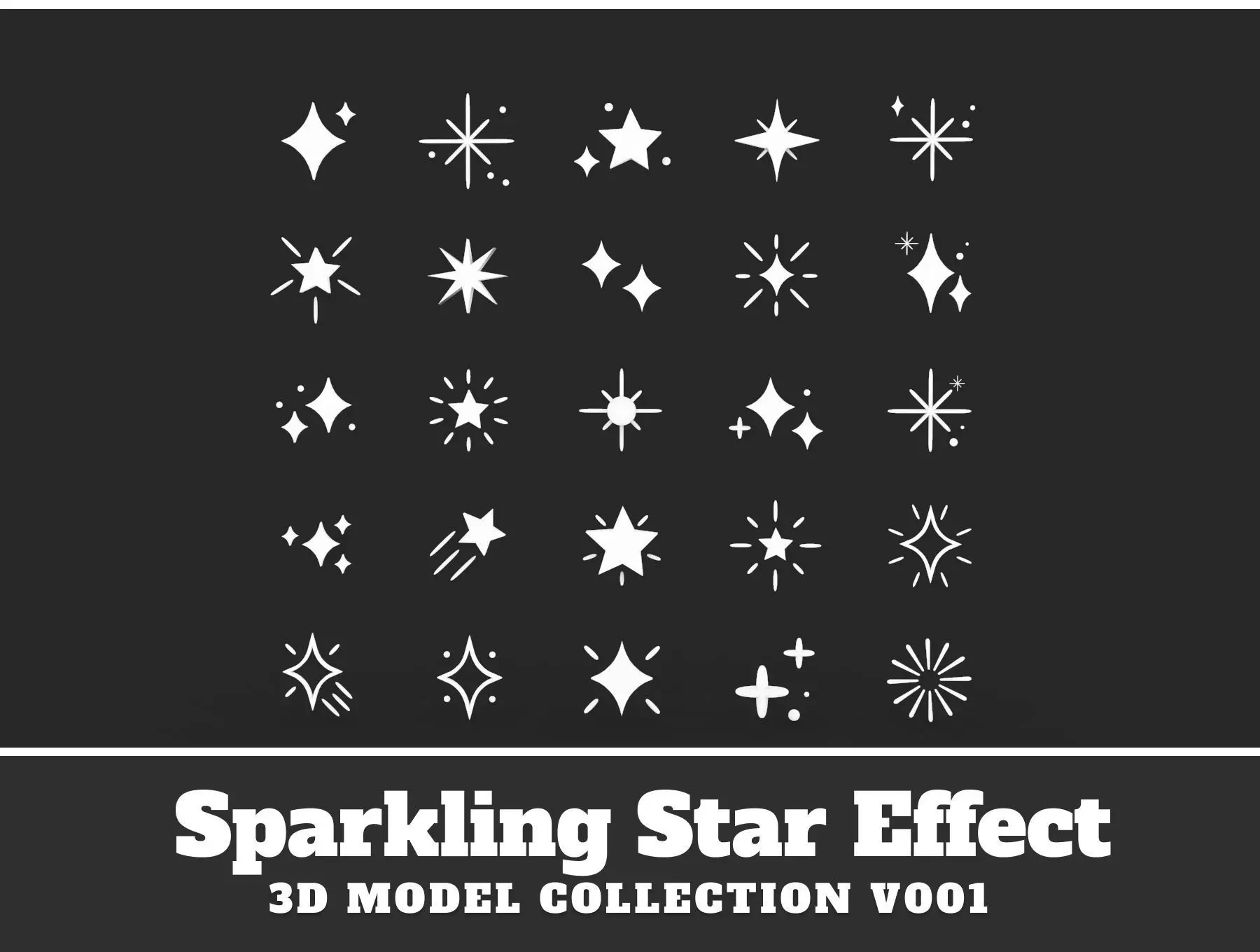 Sparkling star effect v0001 Low-poly 3D model