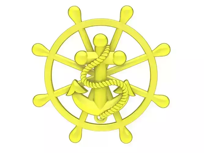 7006 Anchor and Wheel Pendant