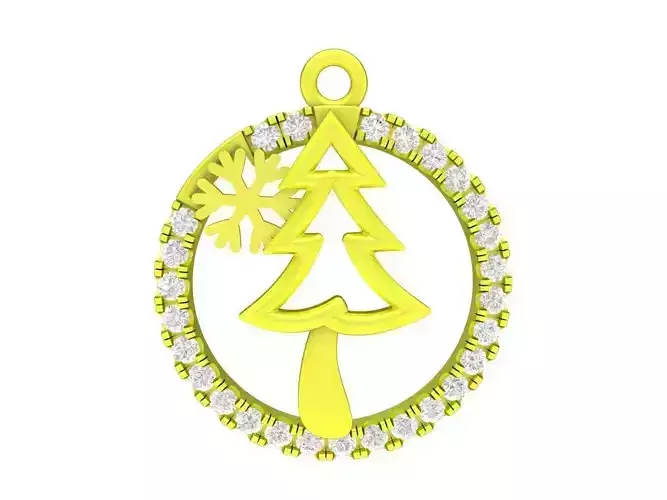 7007 Diamond Christmas Tree Pendant 3D print model