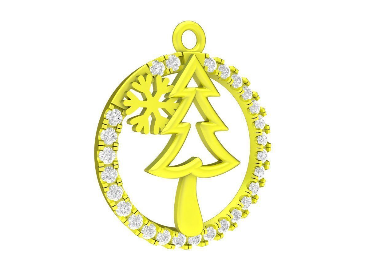 7007 Diamond Christmas Tree Pendant 3D print model_2