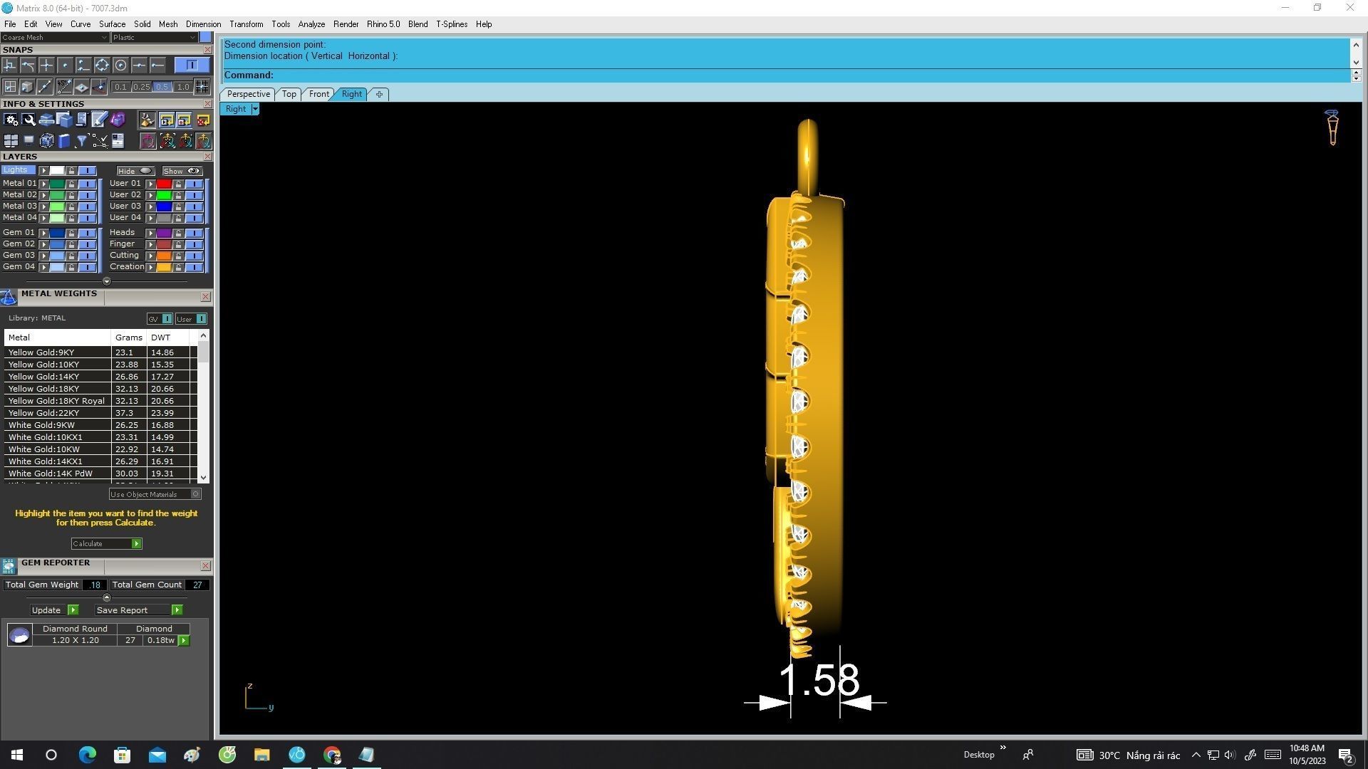 7007 Diamond Christmas Tree Pendant 3D print model_8