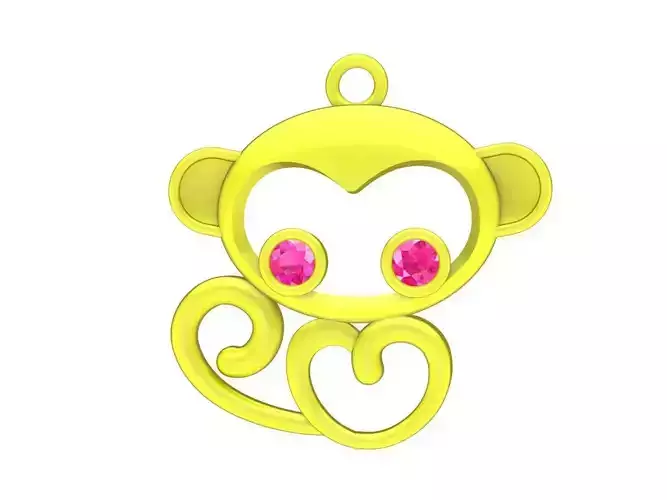 7015 Kute Diamond Monkey Pendant 